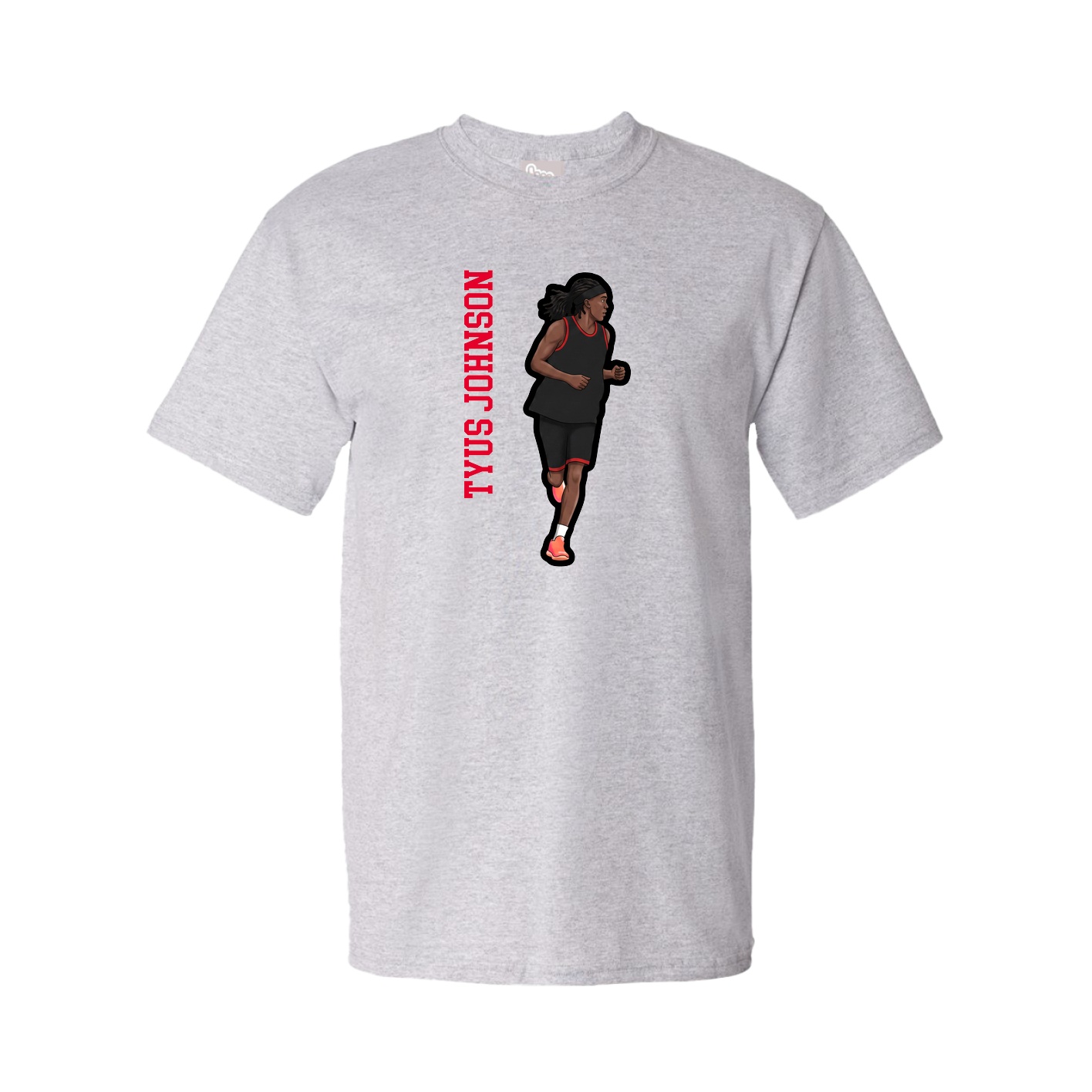 Tee — Name Vertical in Grey