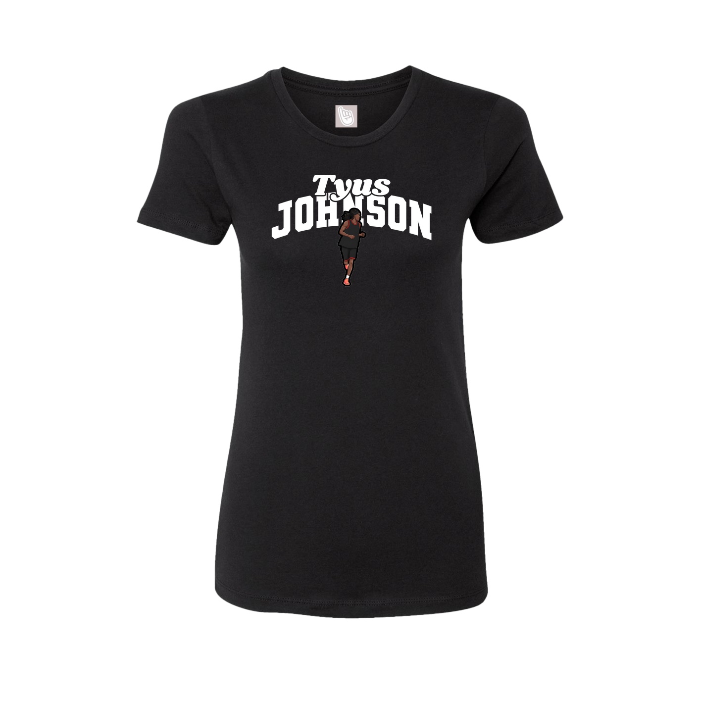 Fitted Women's Tee — Signature Arch in Black
