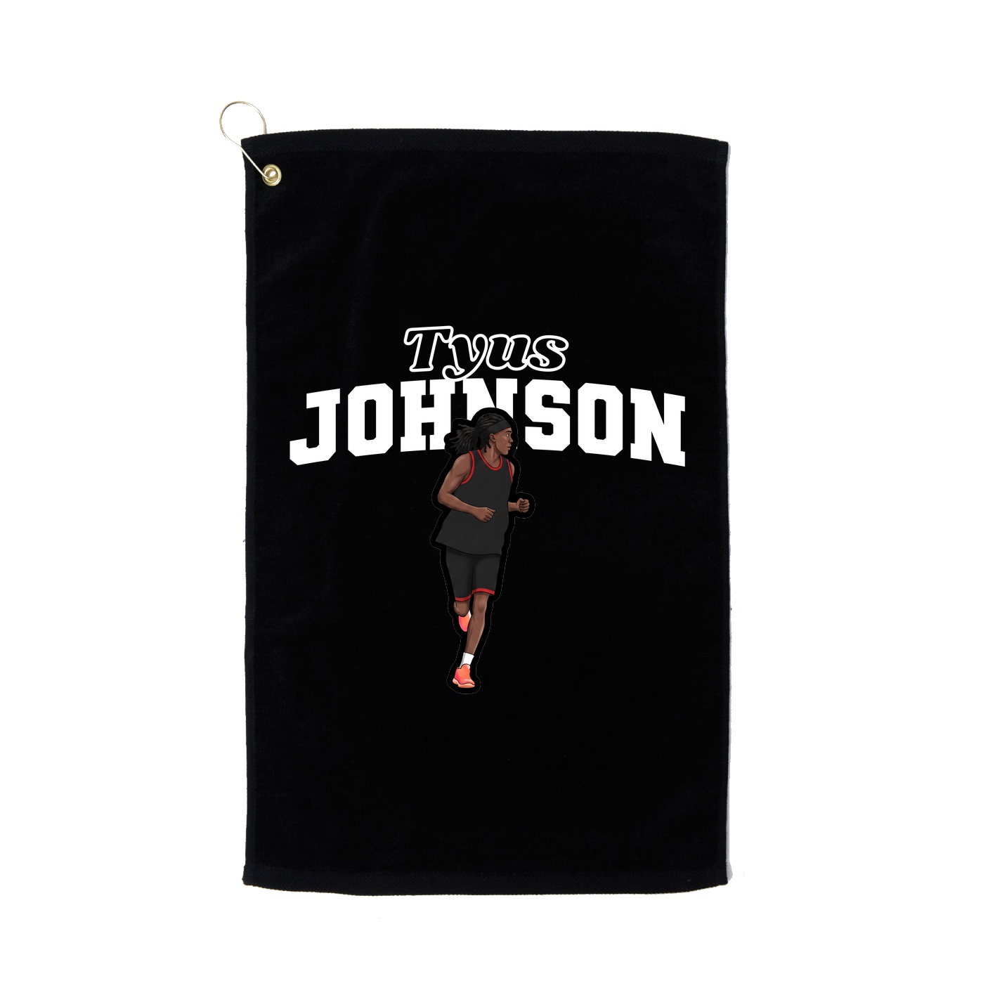 Golf Towel — Name Arch in Black