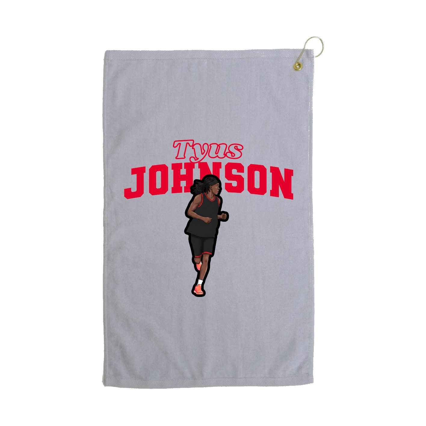 Golf Towel — Name Arch in Grey