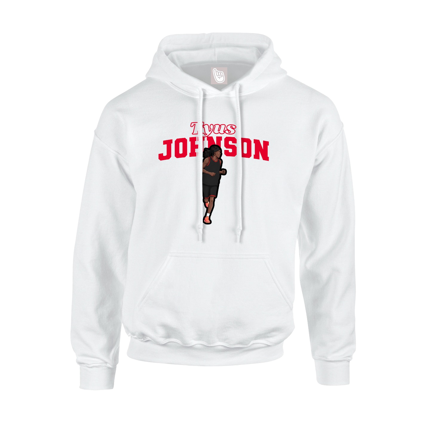 Youth Hoodie — Name Arch in White