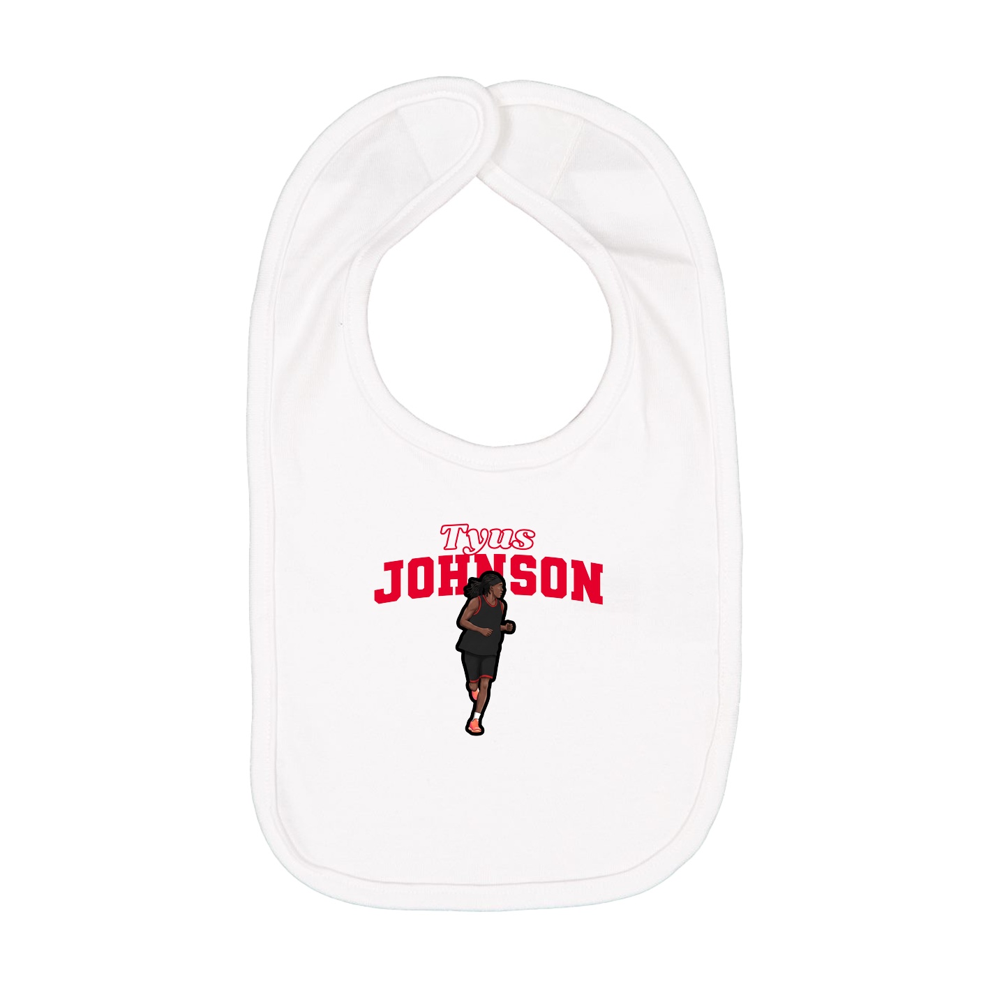 Infant Bib — Name Arch in White