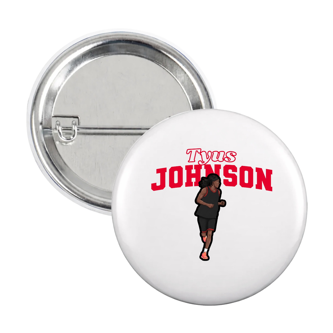 Game Day Button — Name Arch in White