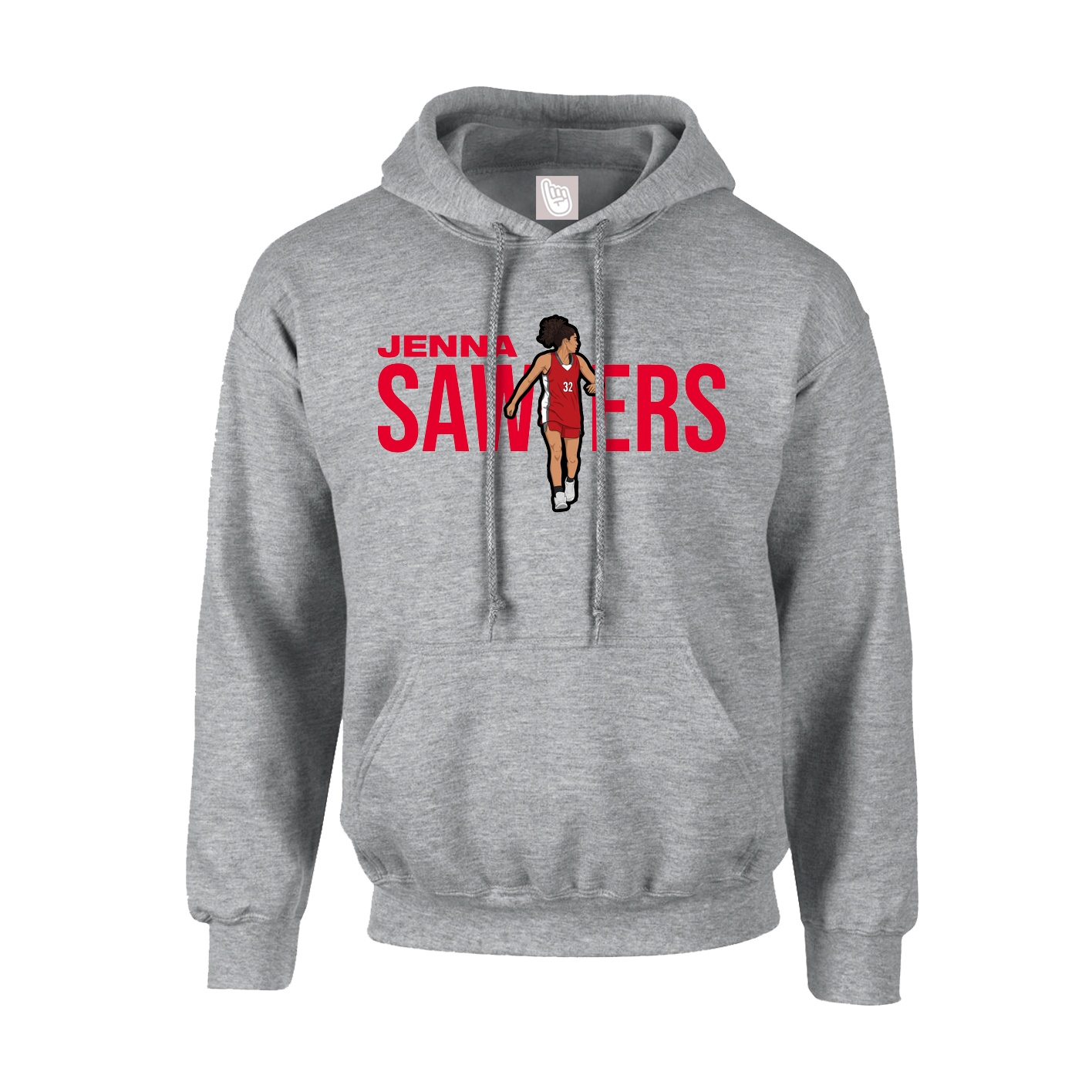 Hoodie — Player Name in Grey