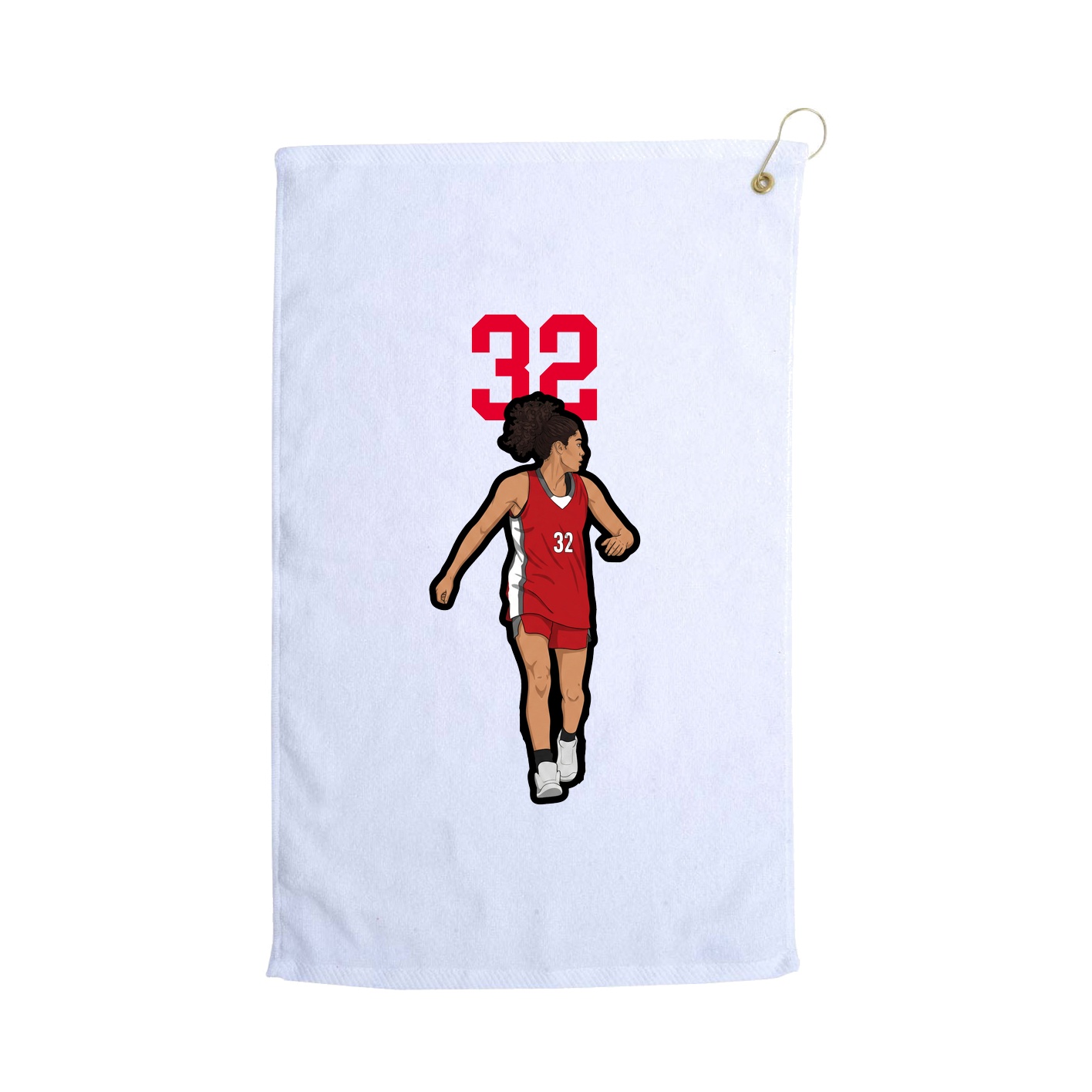 Golf Towel — Number Top in White