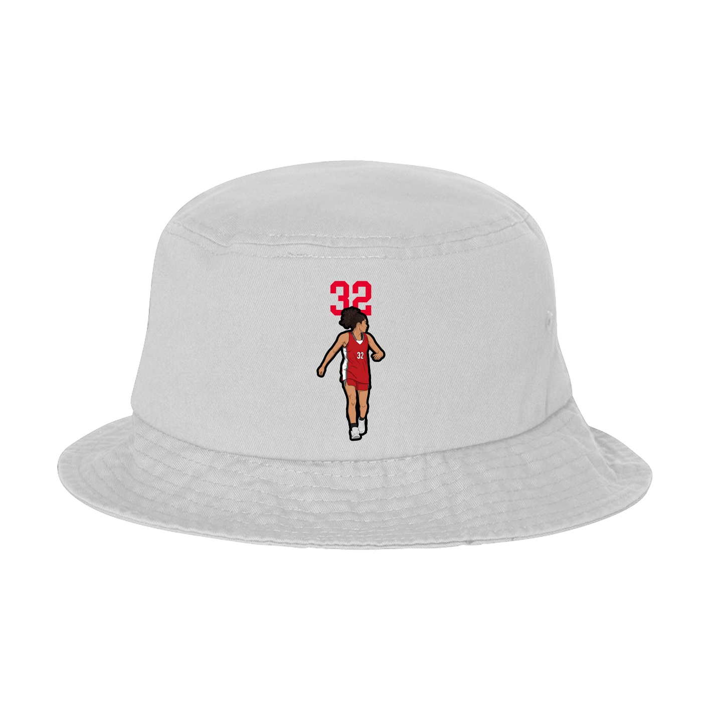 Bucket Cap — Number Top in White