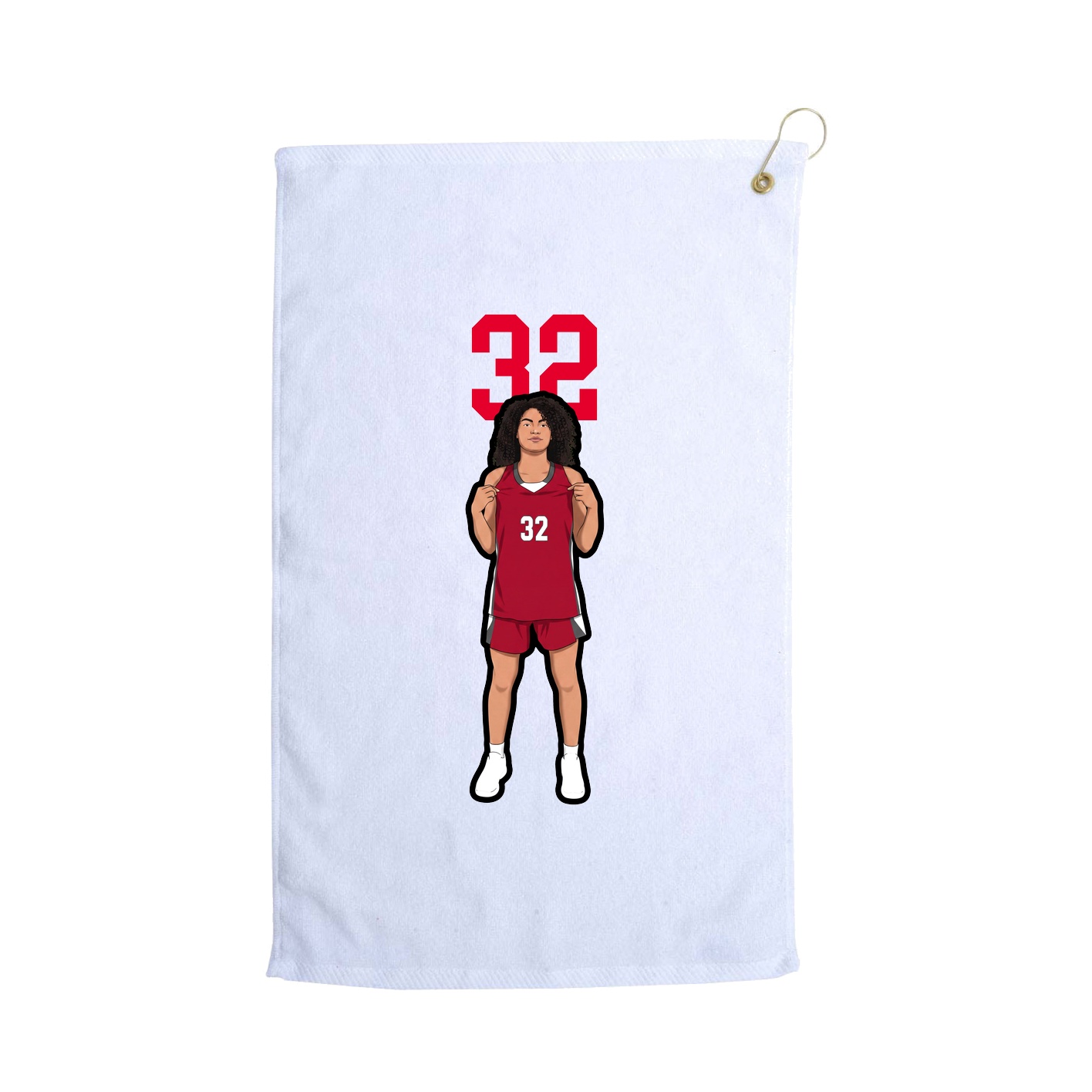 Golf Towel — Number Top in White