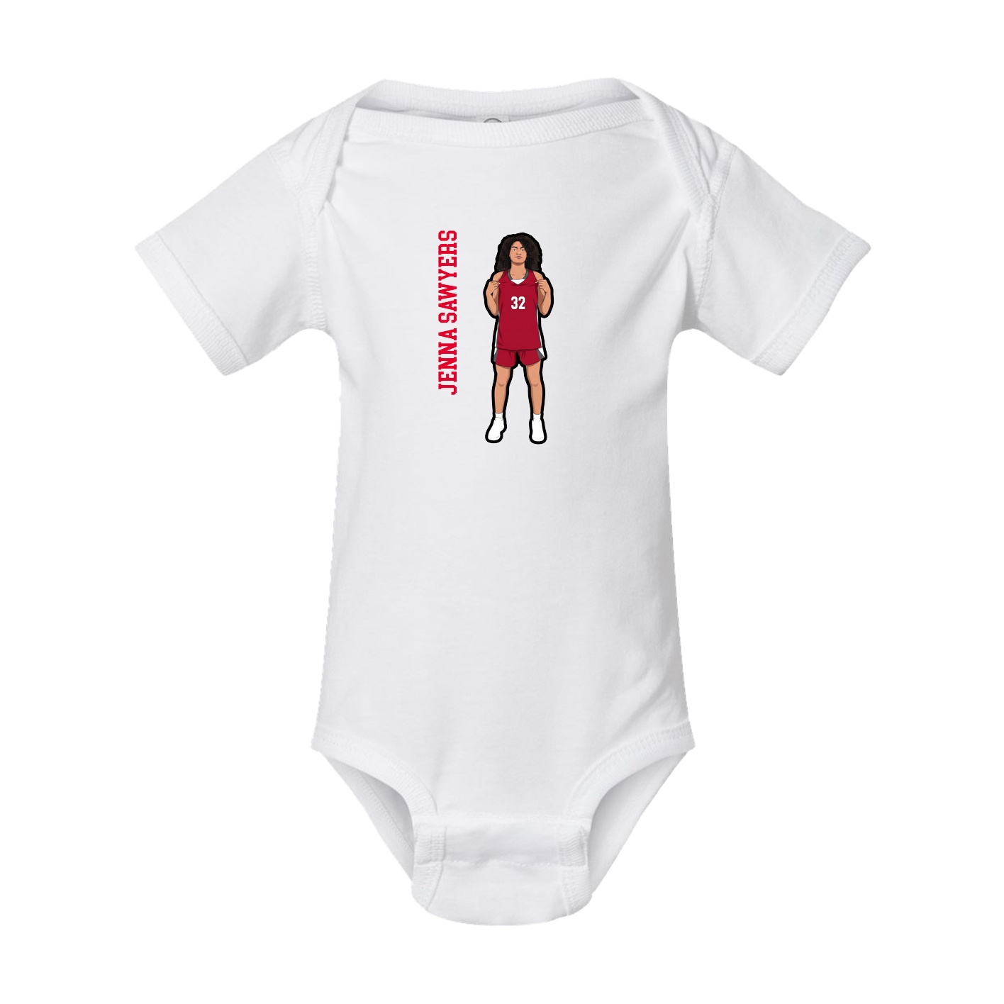 Baby Onesie — Name Vertical in White