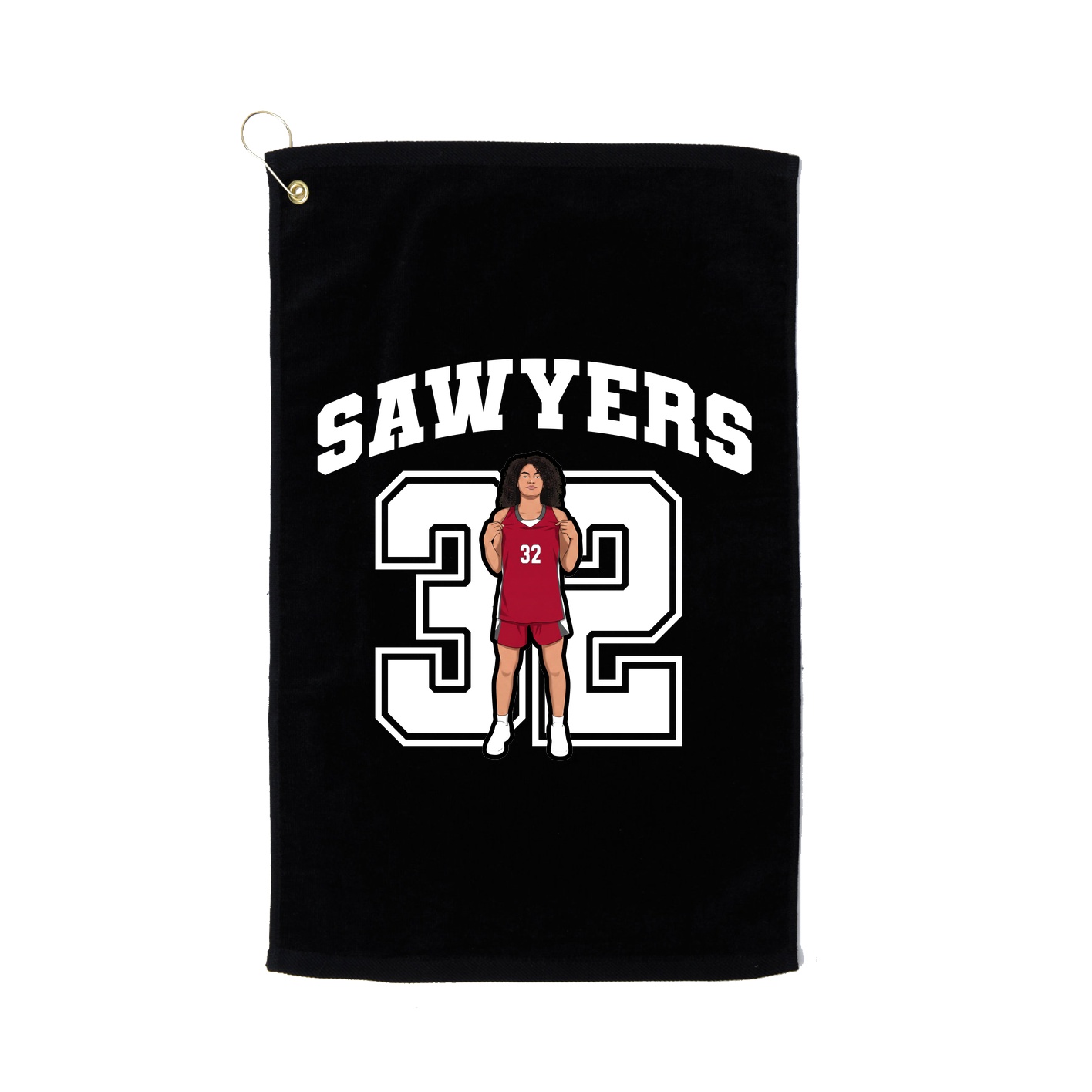 Golf Towel — Number in Black