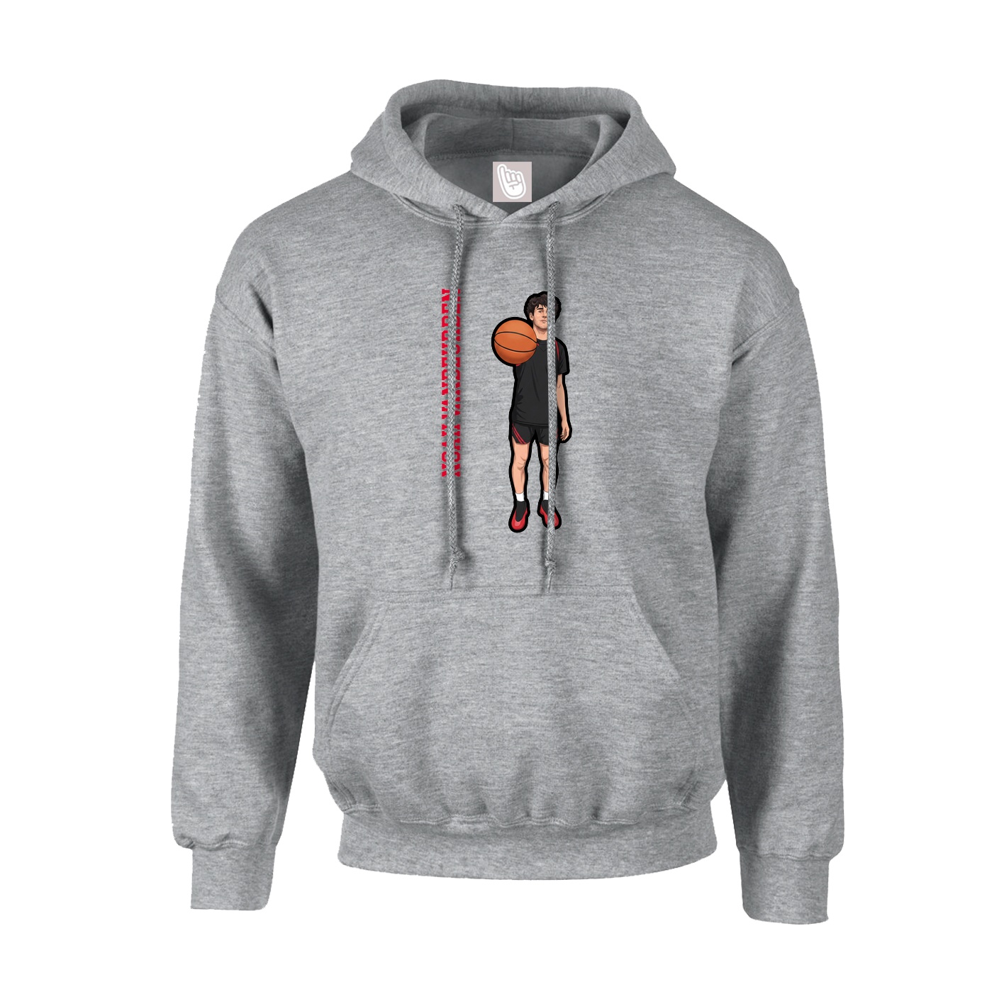 Youth Hoodie — Name Vertical in Grey