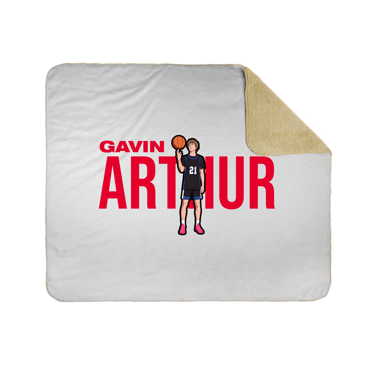 Throw Blanket — Player Name in White