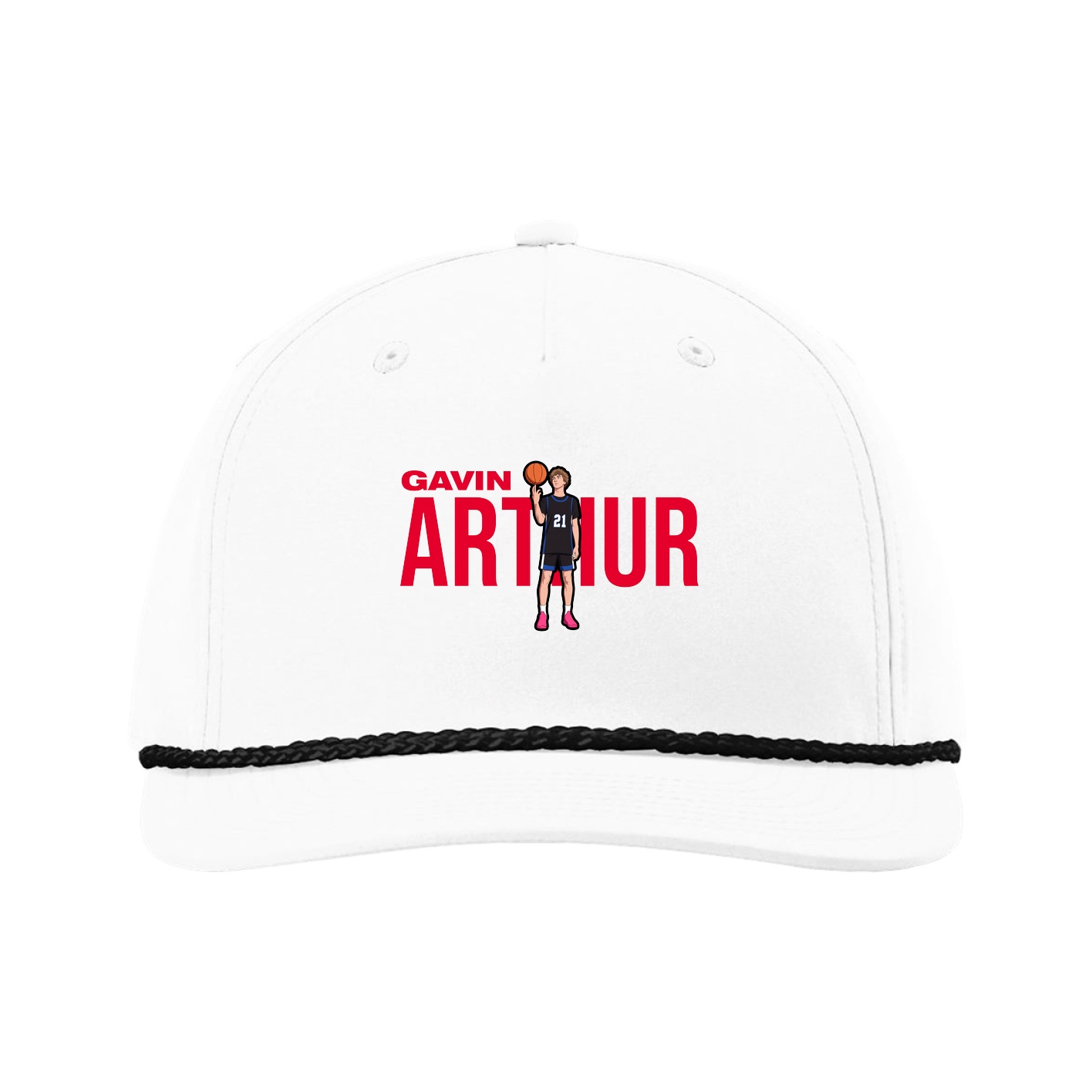 Five-Panel Classic Rope Cap — Player Name in White