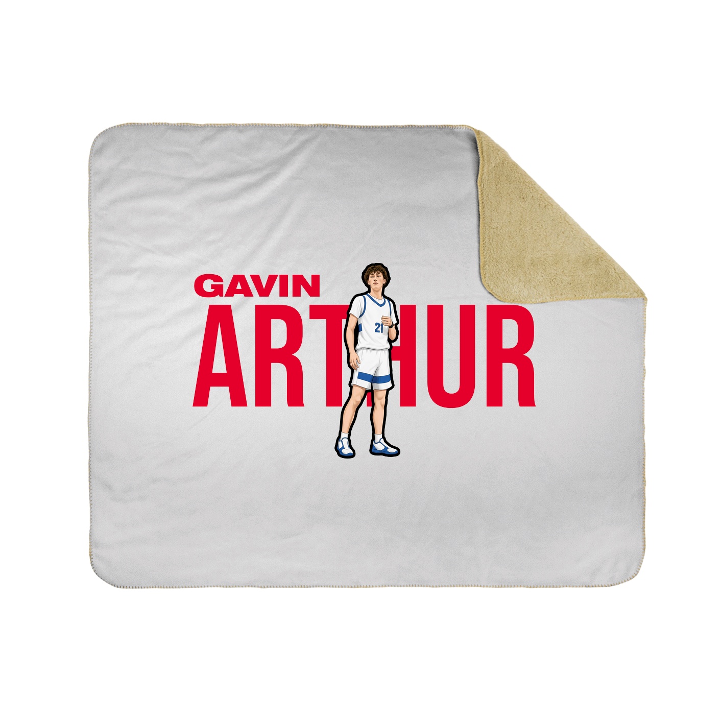 Throw Blanket — Player Name in White