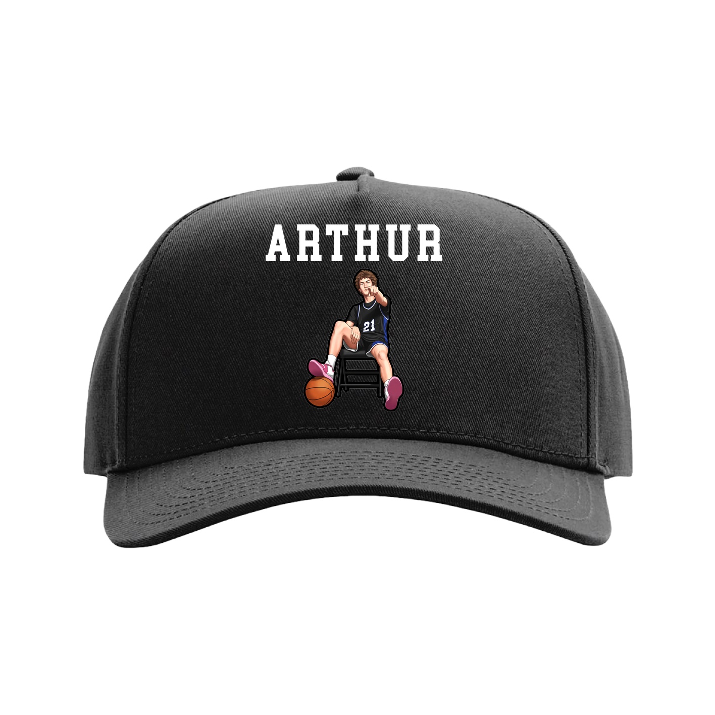 Full Fabric Five-Panel Champ Cap — Shirsey in Black
