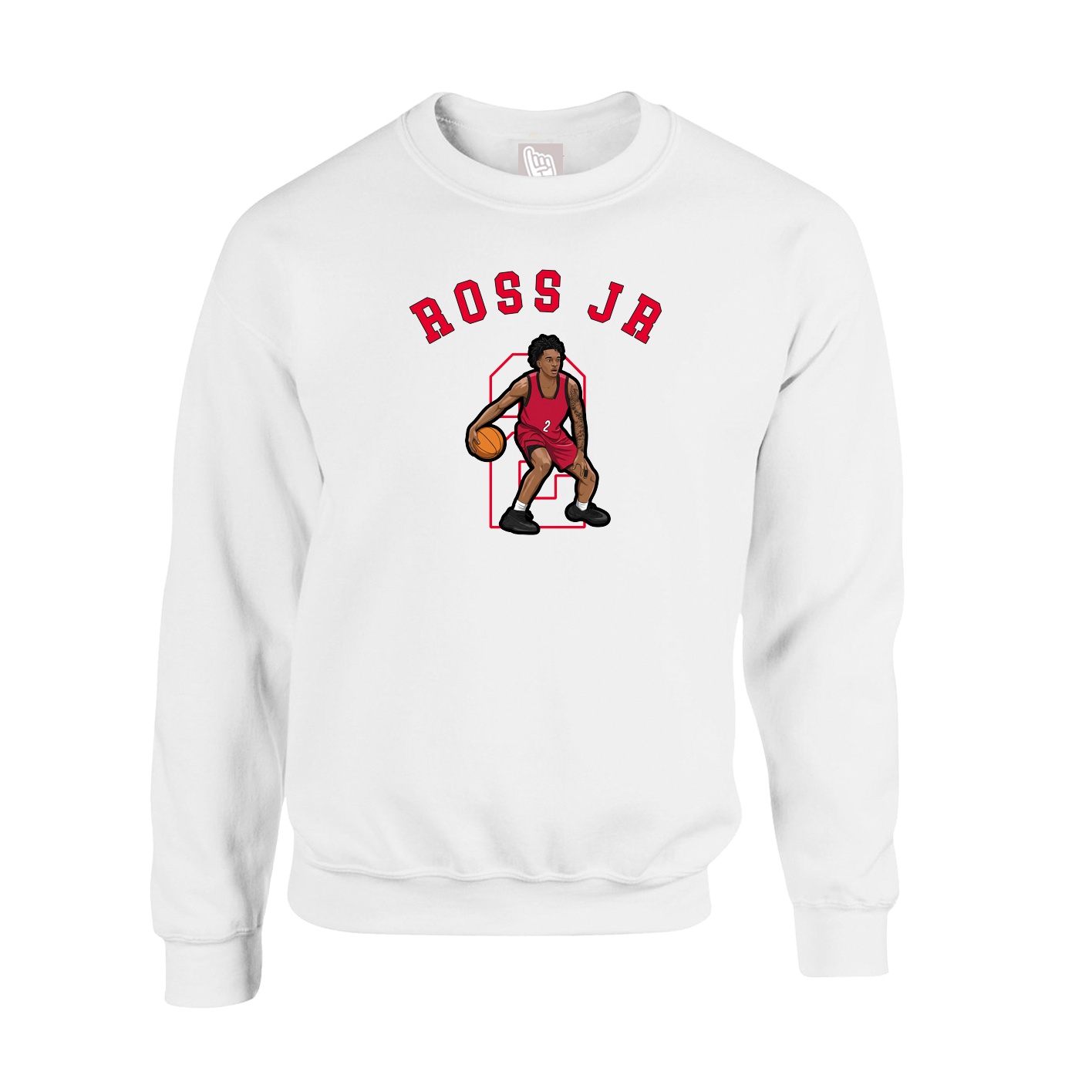 Fleece Crew — Shirsey Arch in White