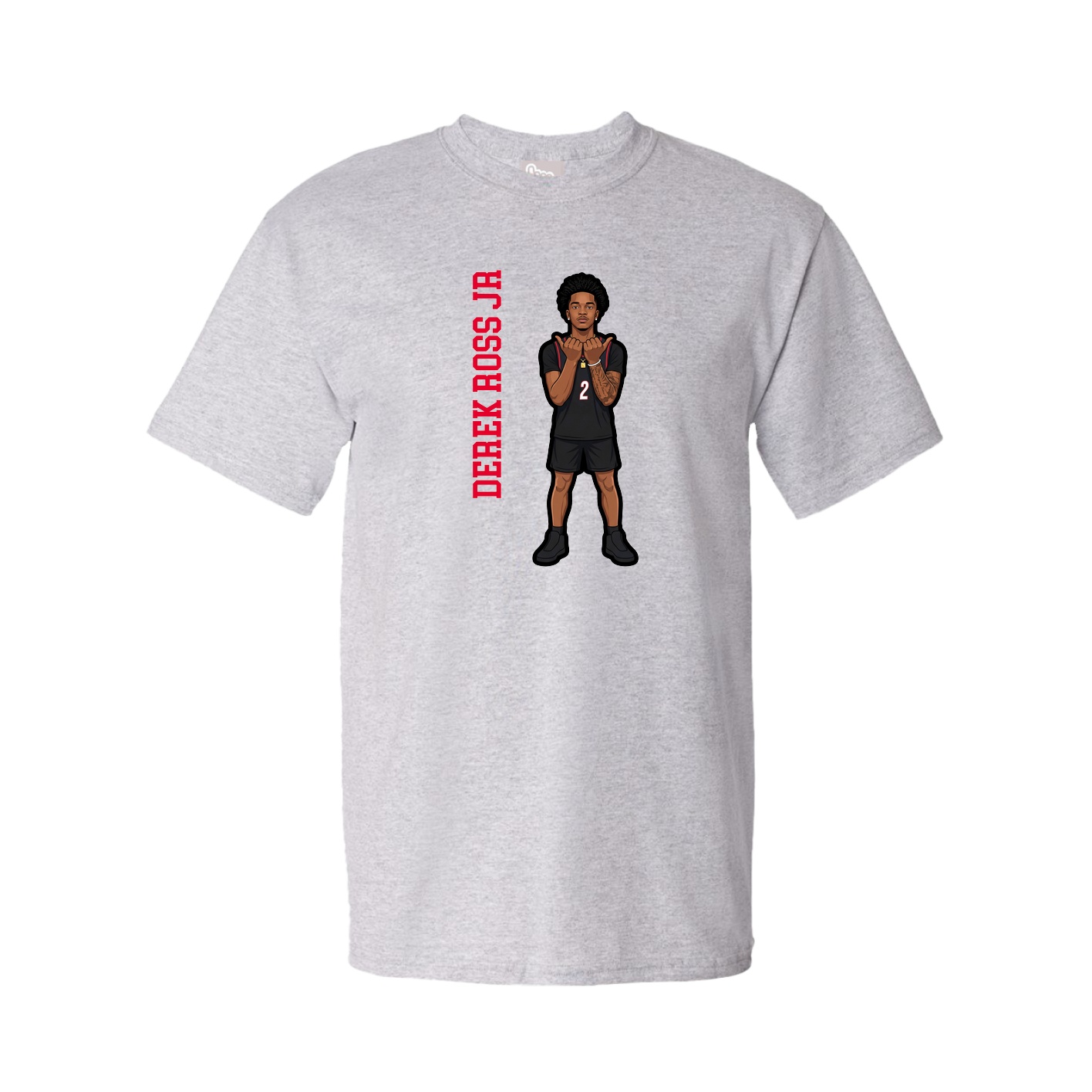 Tee — Name Vertical in Grey
