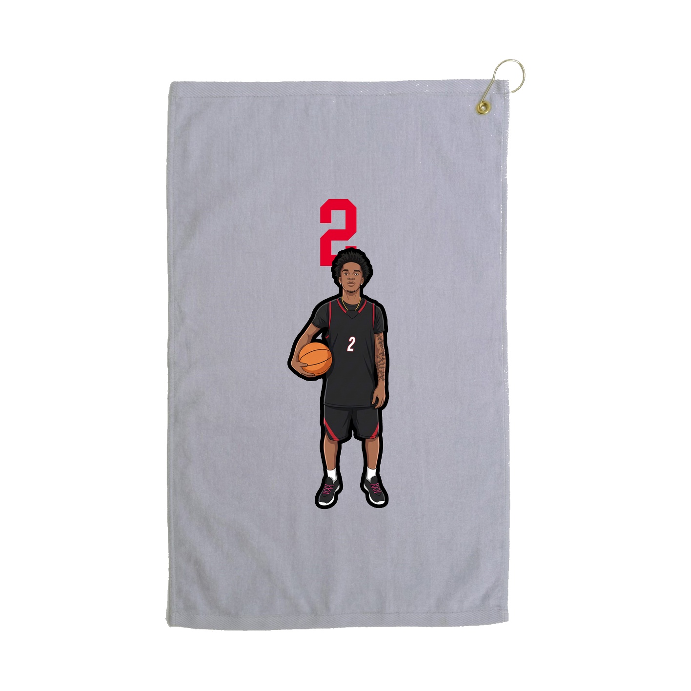 Golf Towel — Number Top in Grey