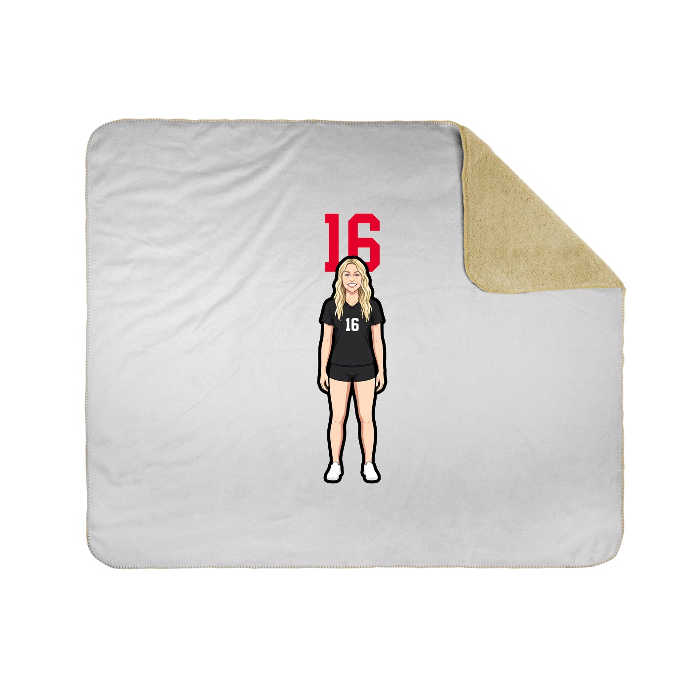Throw Blanket — Number Top in White