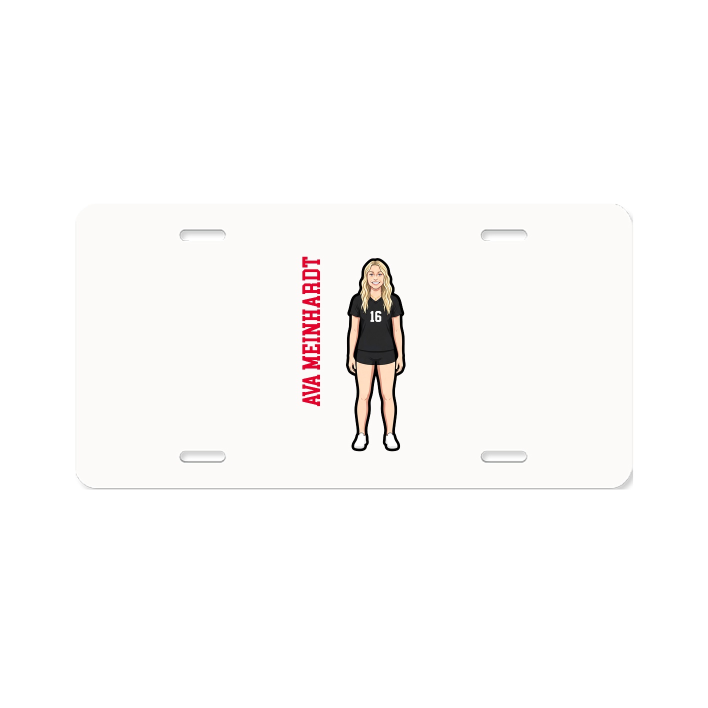 License Plate — Name Vertical in Classic