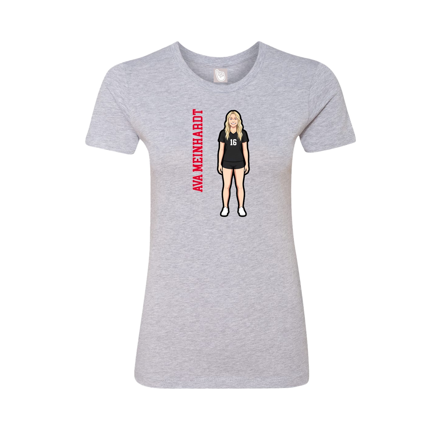 Womens Tee — Name Vertical in Grey