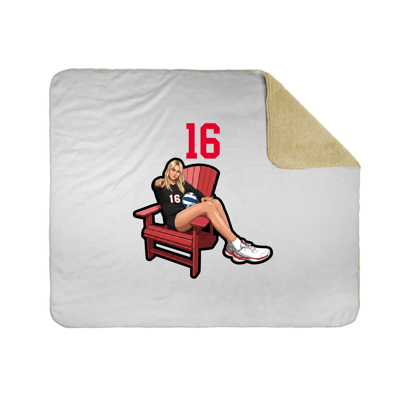 Throw Blanket — Number Top in White