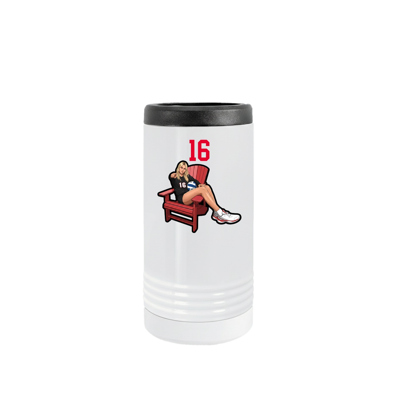 Slim Beverage Holder — Number Top in White
