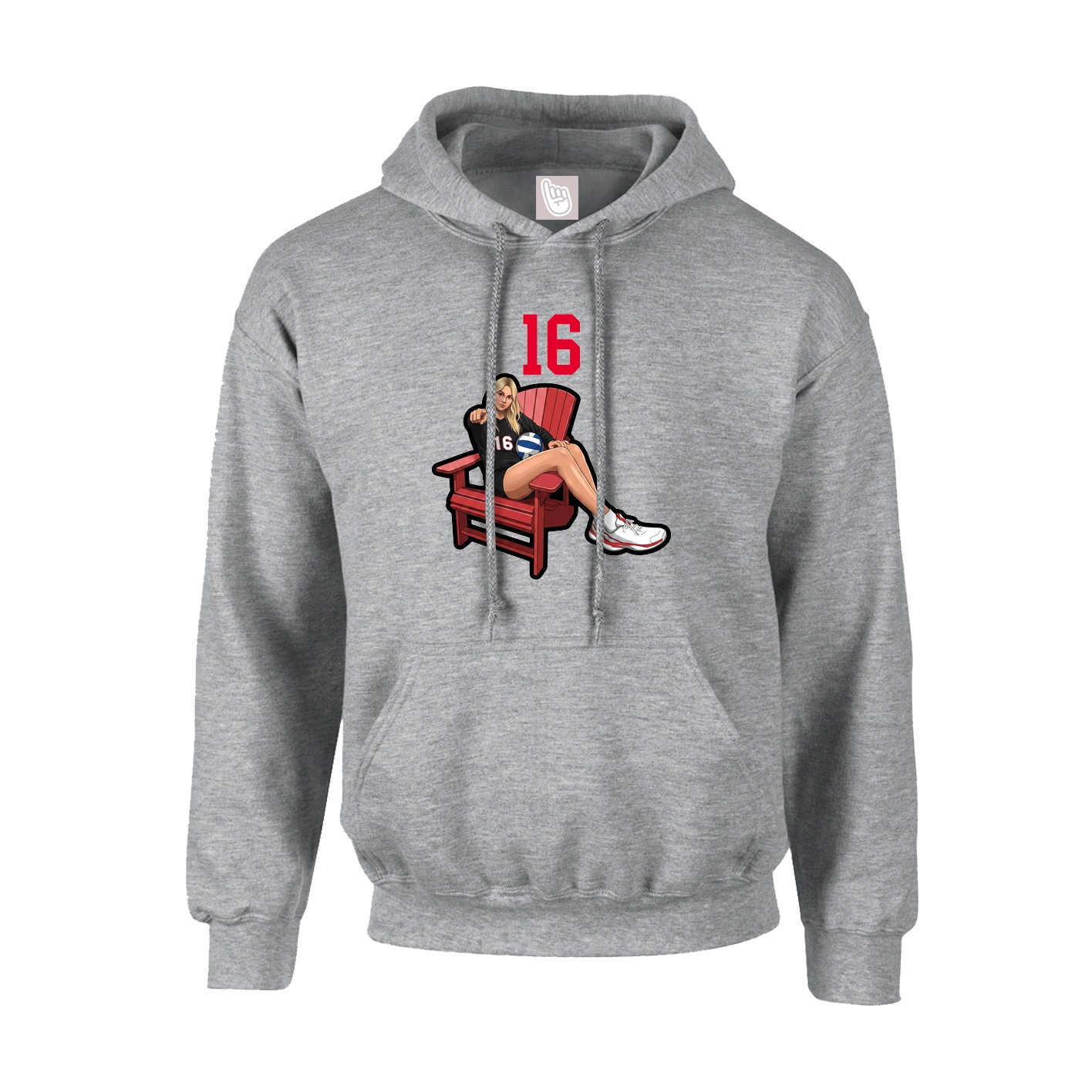 Youth Hoodie — Number Top in Grey