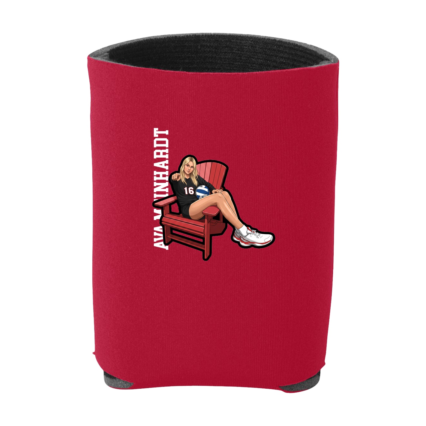 Can Holder — Name Vertical in Red