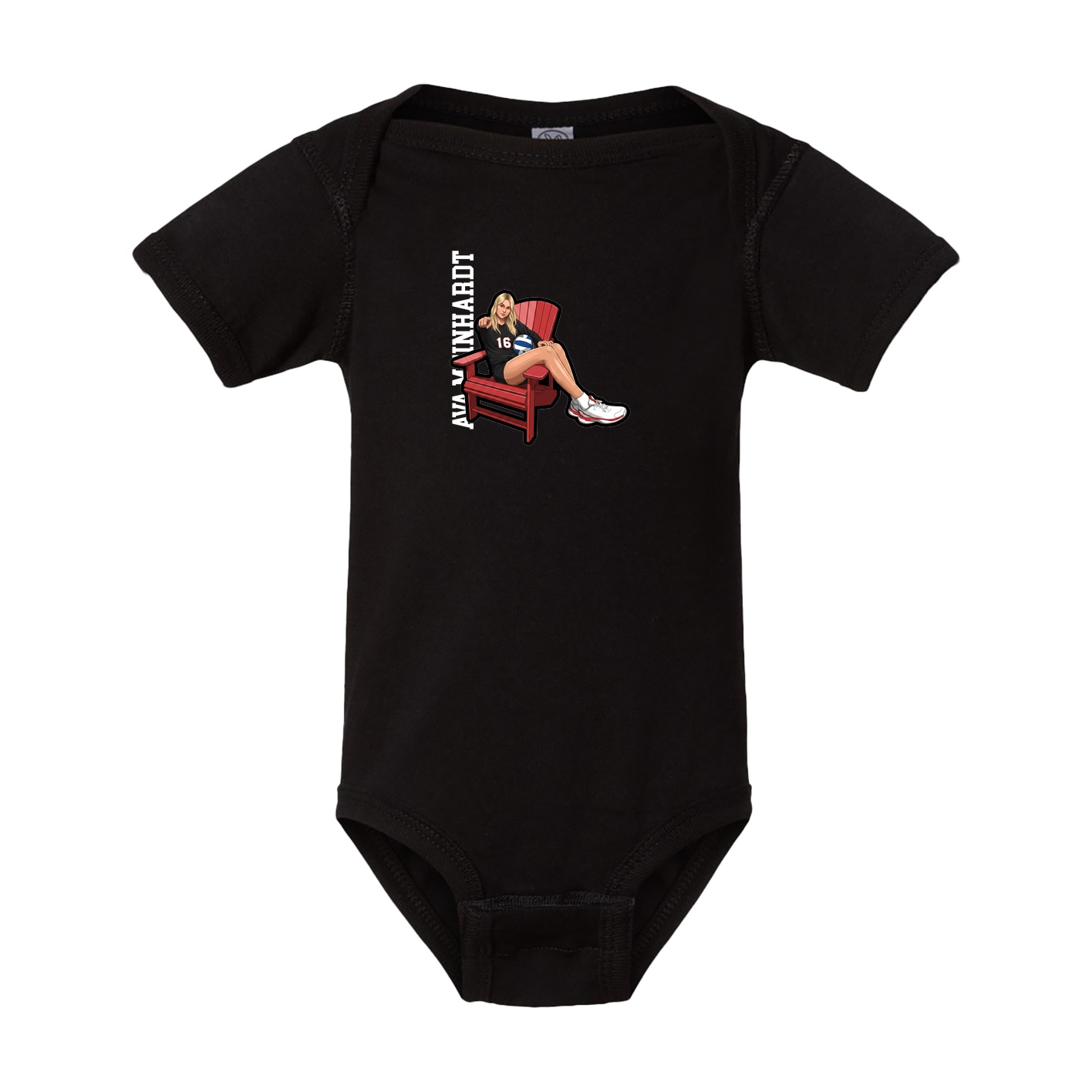 Baby Onesie — Name Vertical in Black