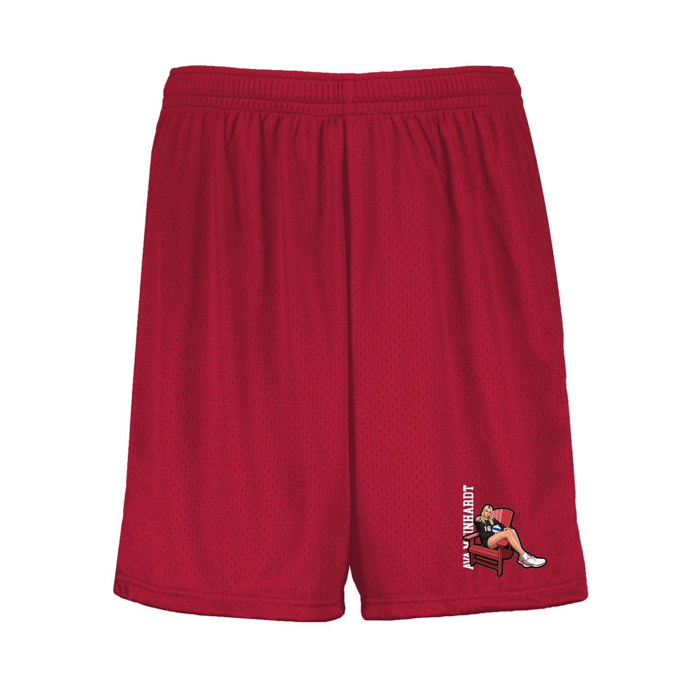 Shorts — Name Vertical in Red