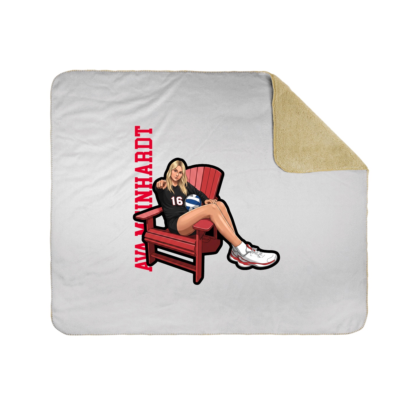 Throw Blanket — Name Vertical in White