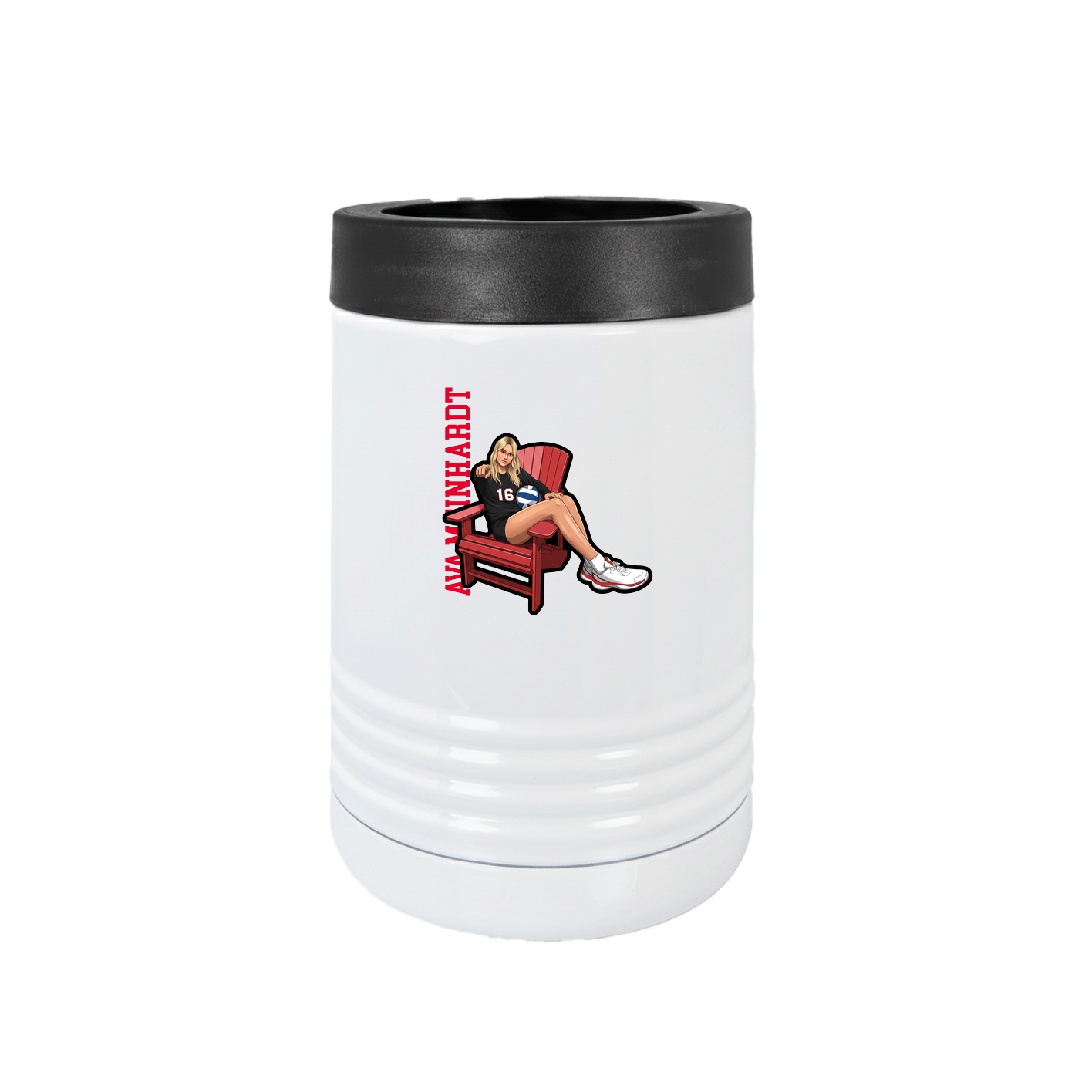 Beverage Holder — Name Vertical in White