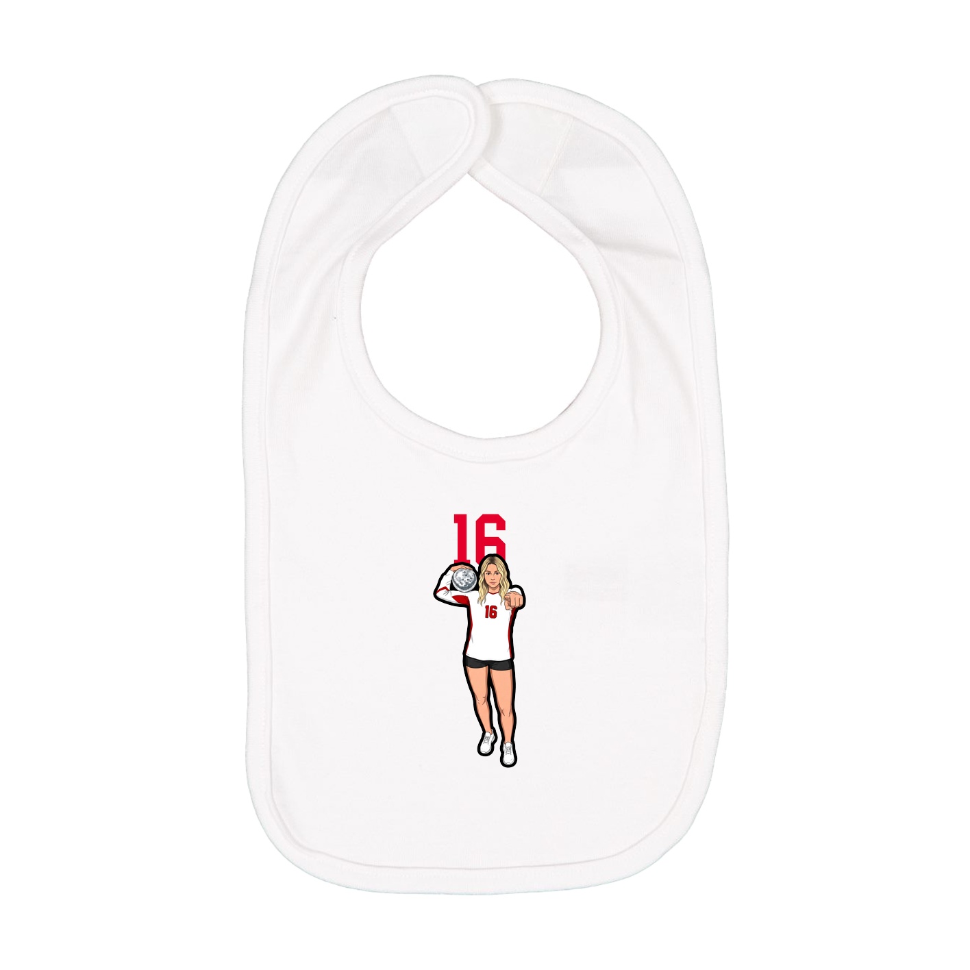 Infant Bib — Number Top in White