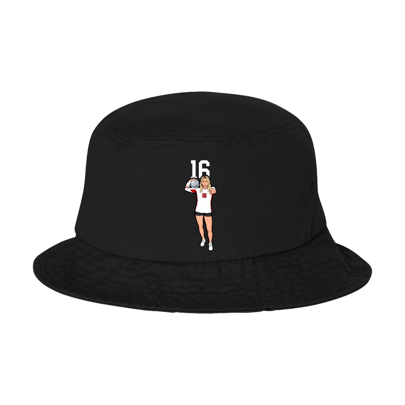 Bucket Cap — Number Top in Black