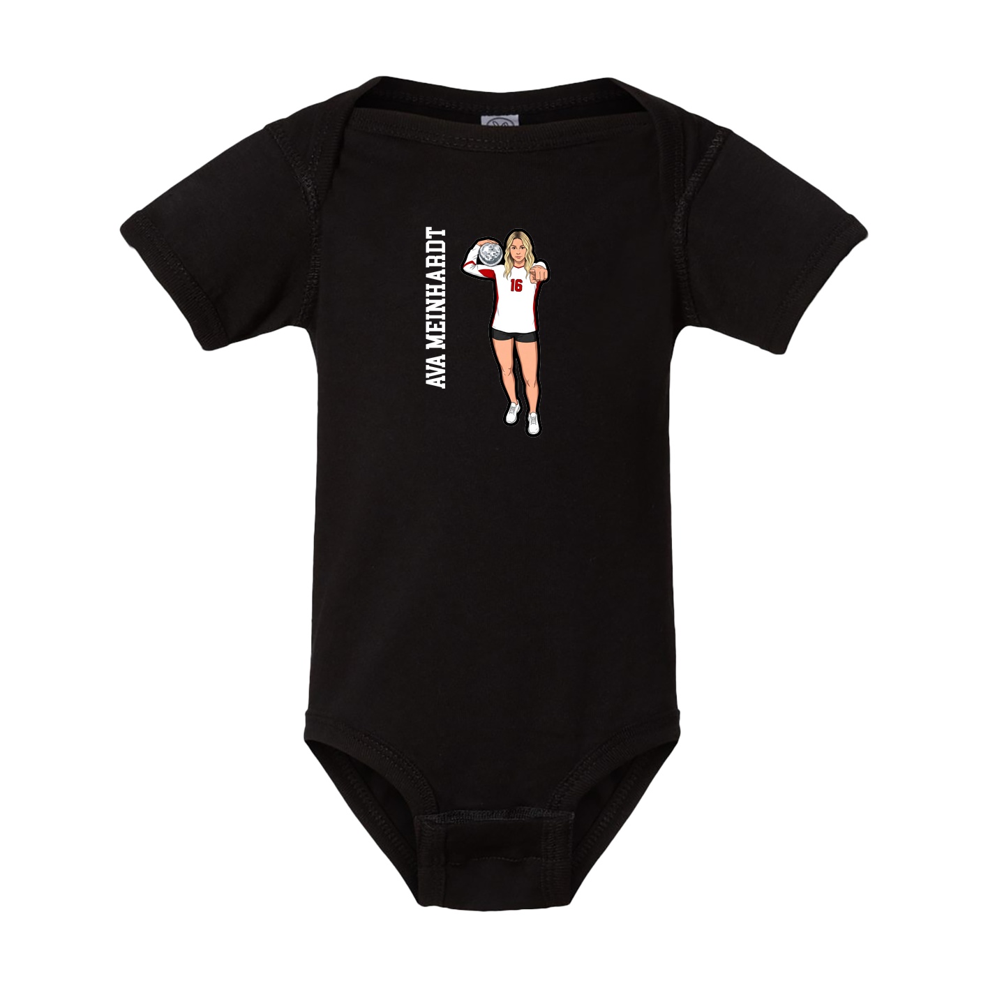 Baby Onesie — Name Vertical in Black