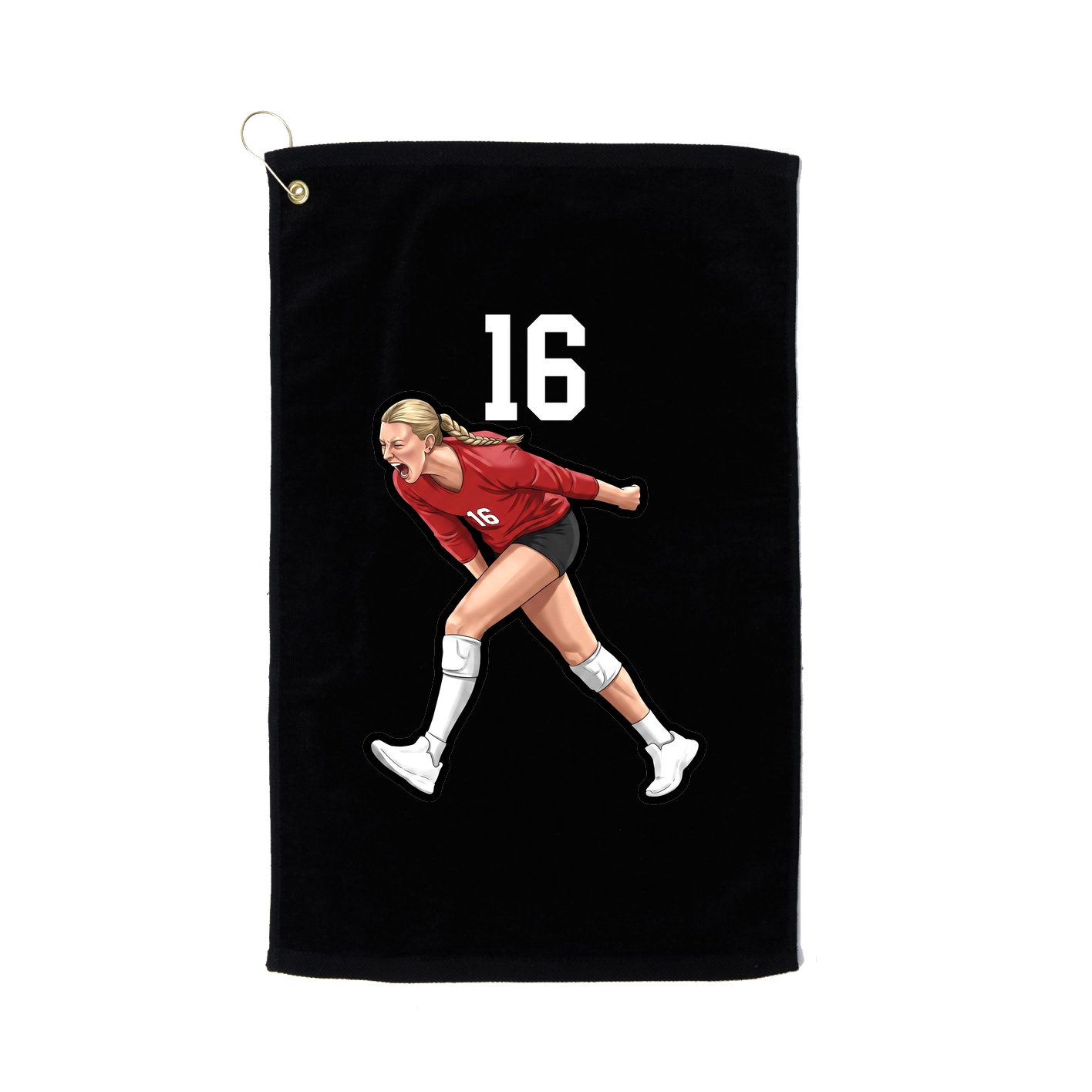 Golf Towel — Number Top in Black