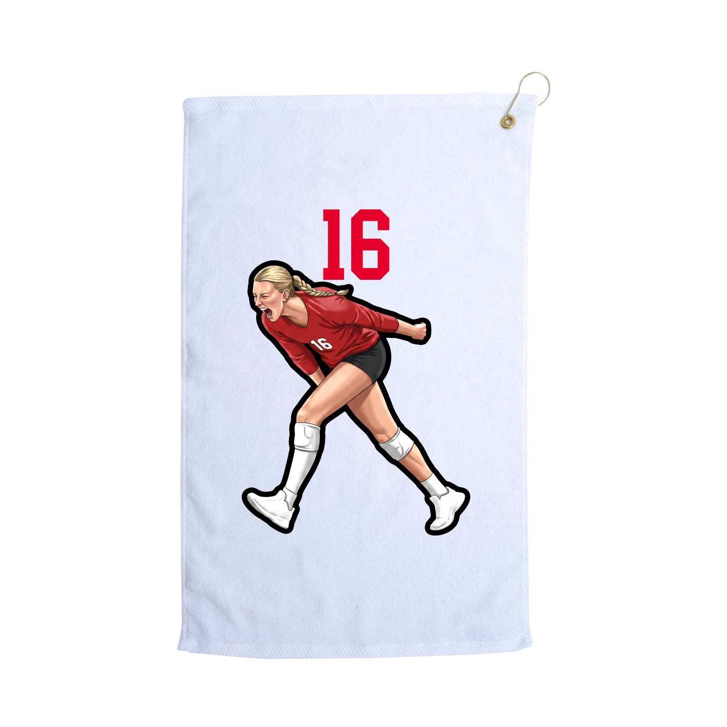Golf Towel — Number Top in White