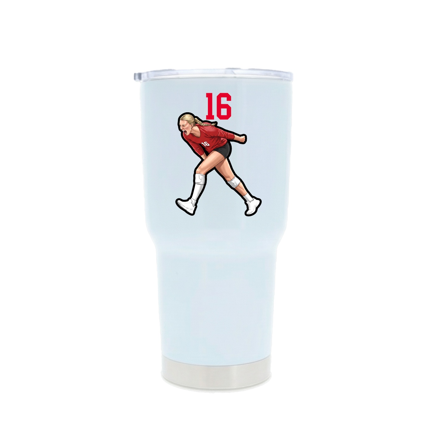 30oz Stainless Steel Tumbler — Number Top in White