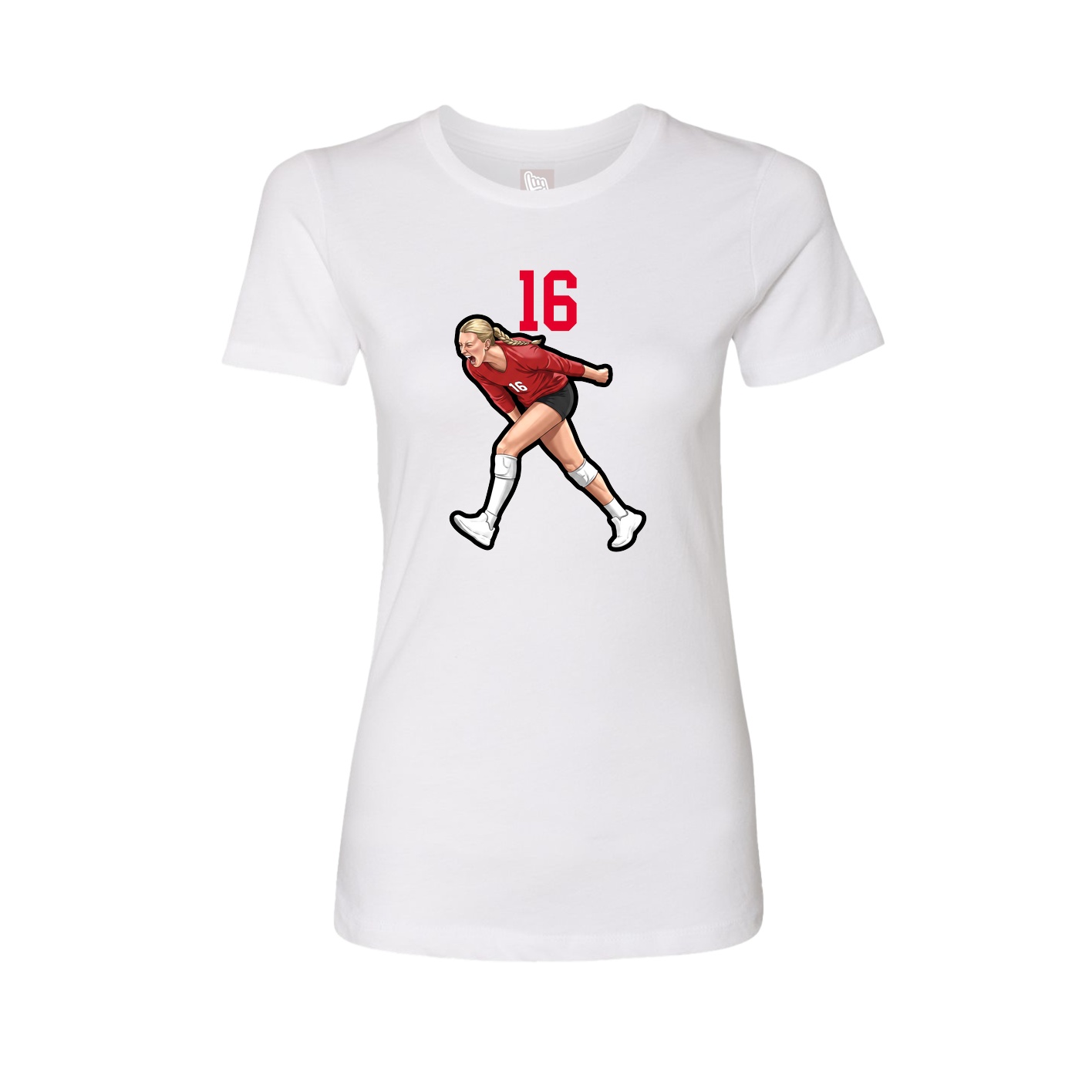 Fitted Women's Tee — Number Top in White