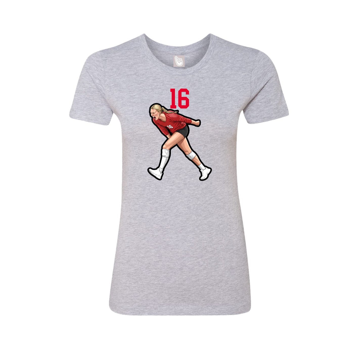 Womens Tee — Number Top in Grey
