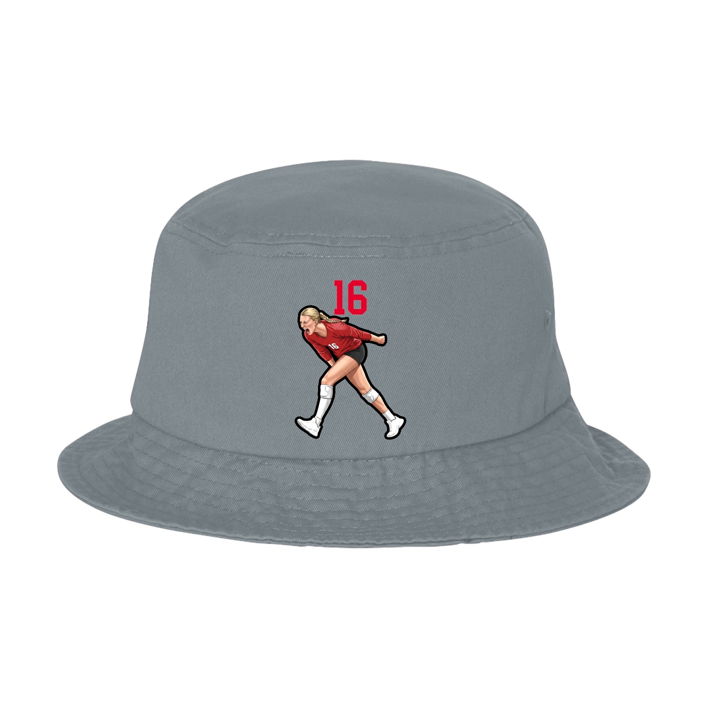 Bucket Cap — Number Top in Grey