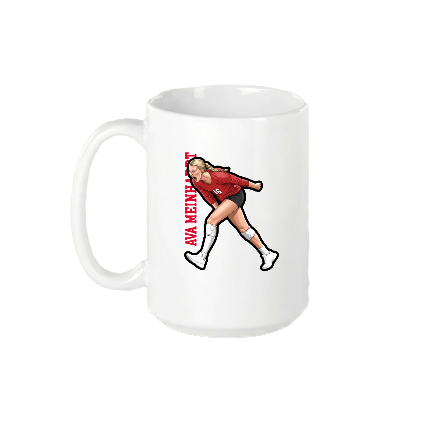 15oz Coffee Mug — Name Vertical in White