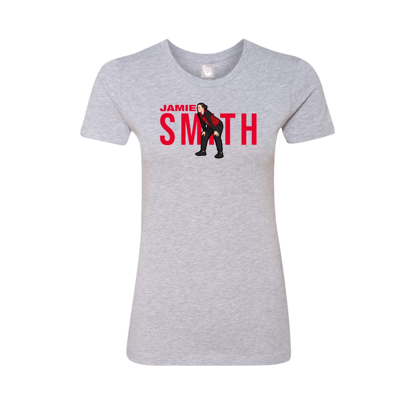 Fitted Women's Tee — Player Name in Grey