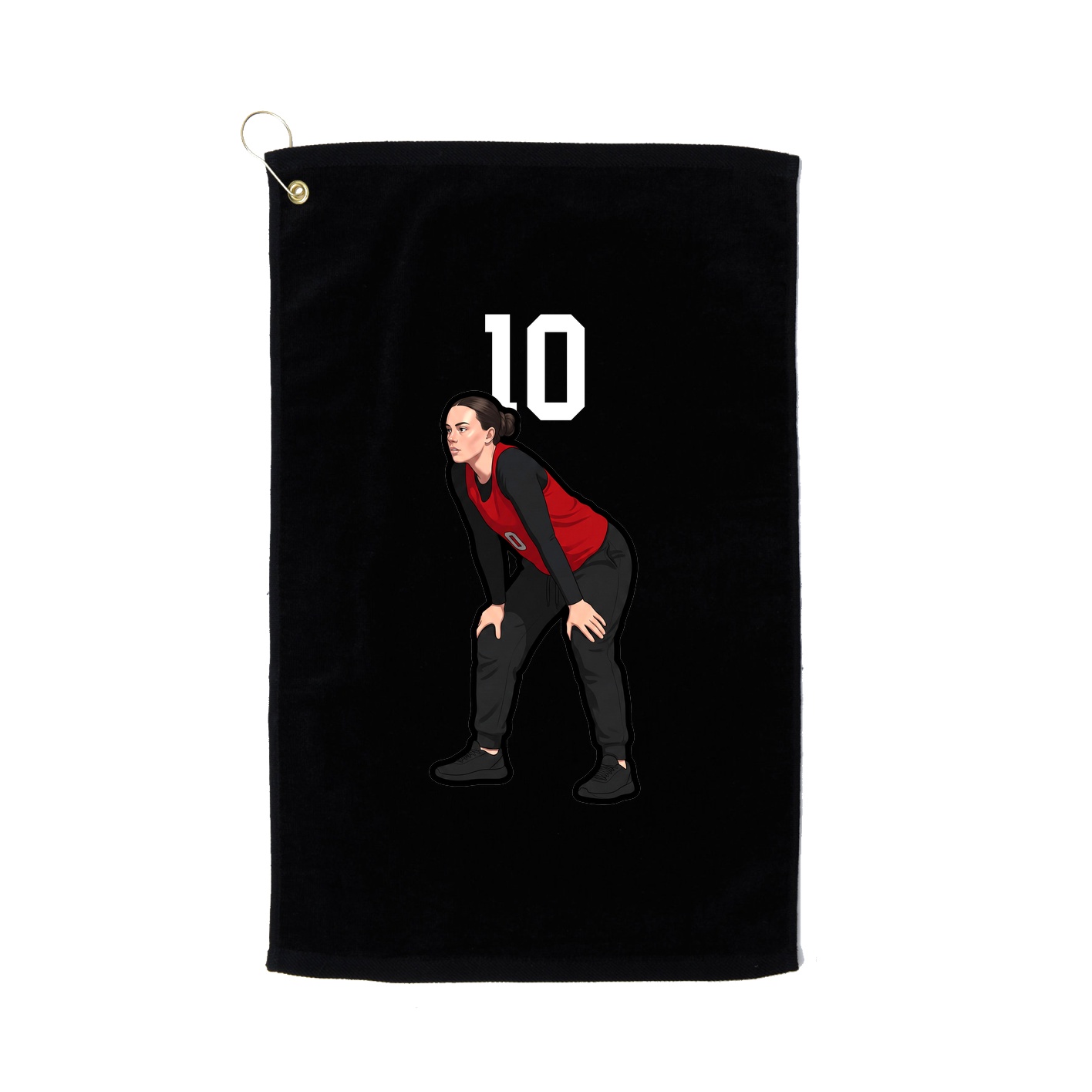 Golf Towel — Number Top in Black