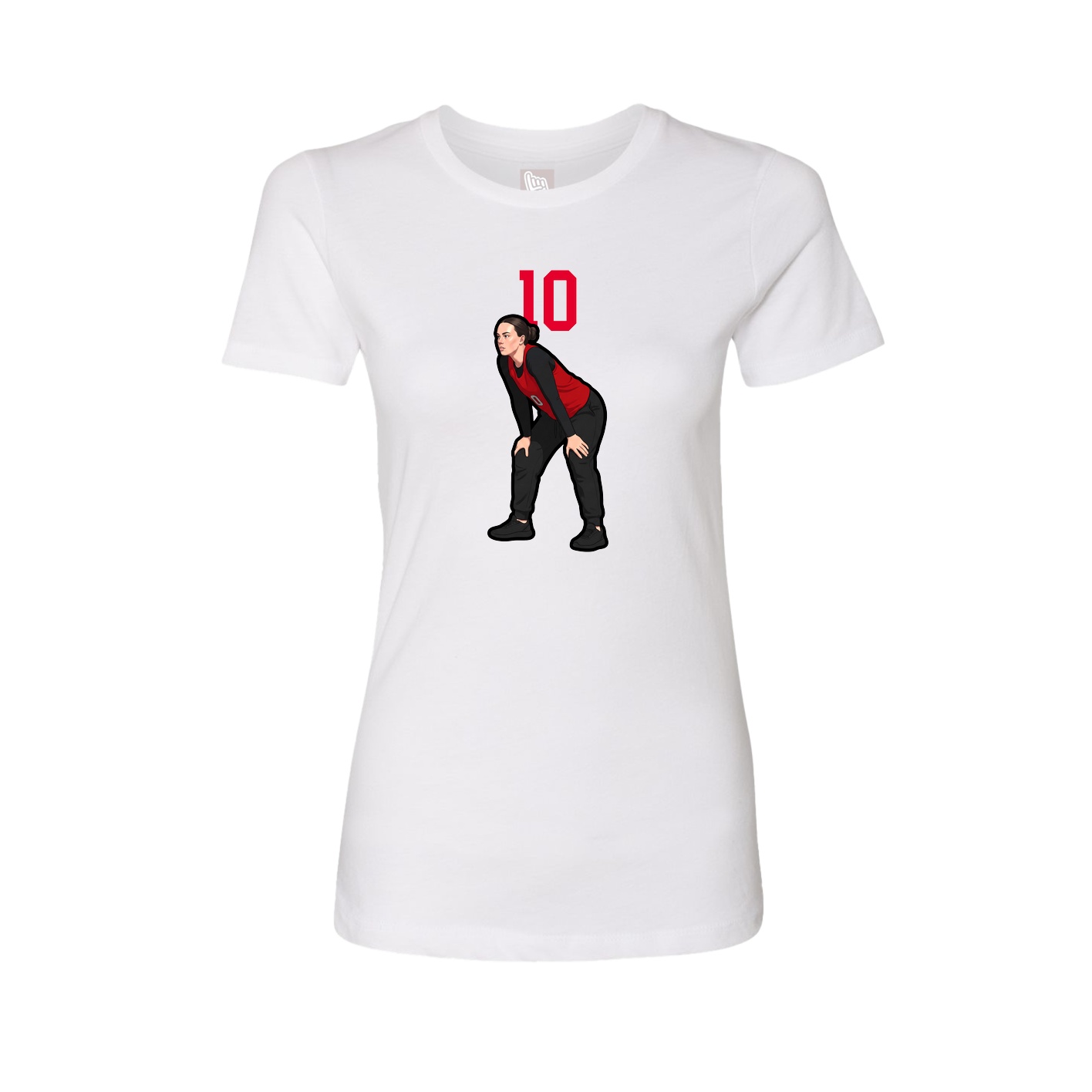 Fitted Women's Tee — Number Top in White