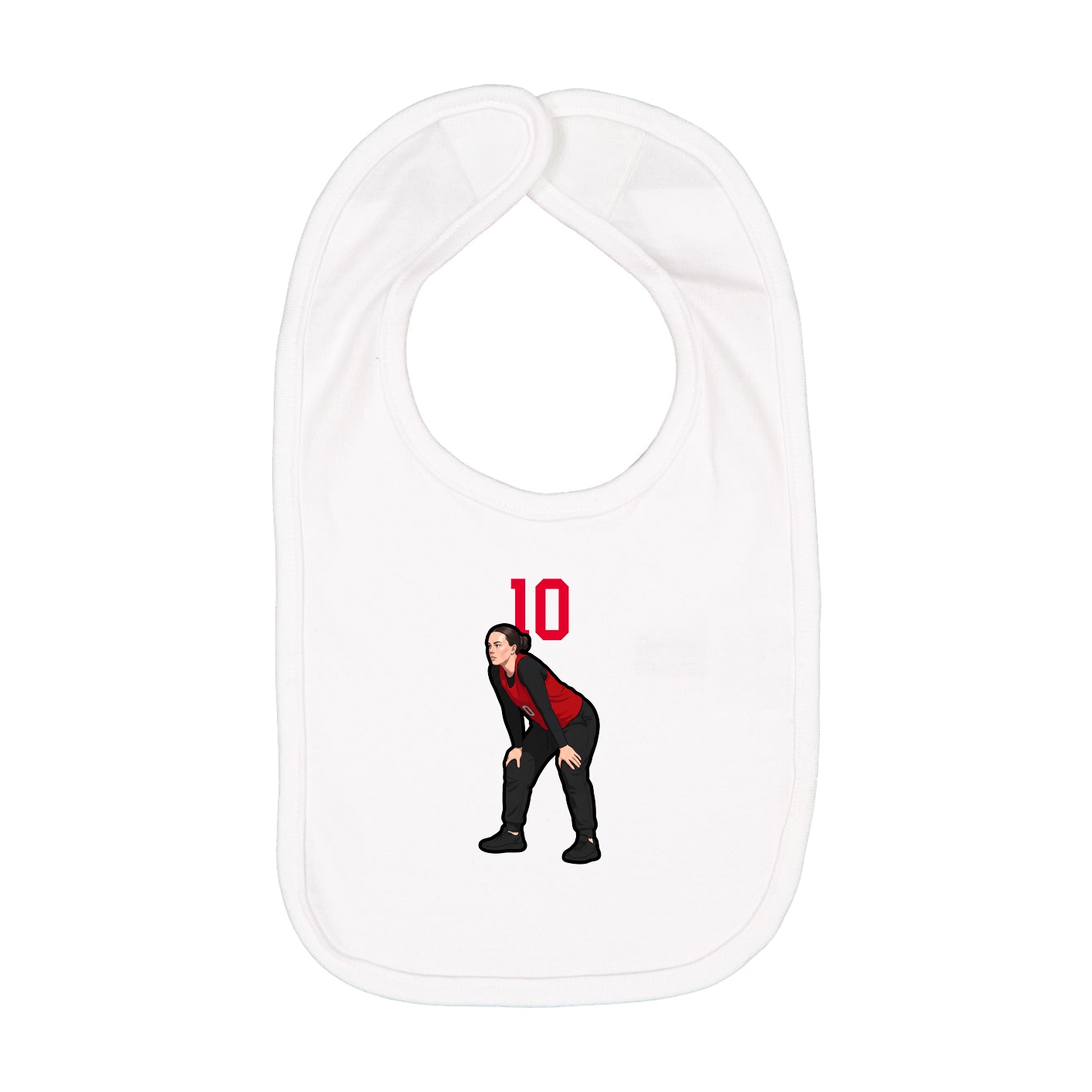 Infant Bib — Number Top in White