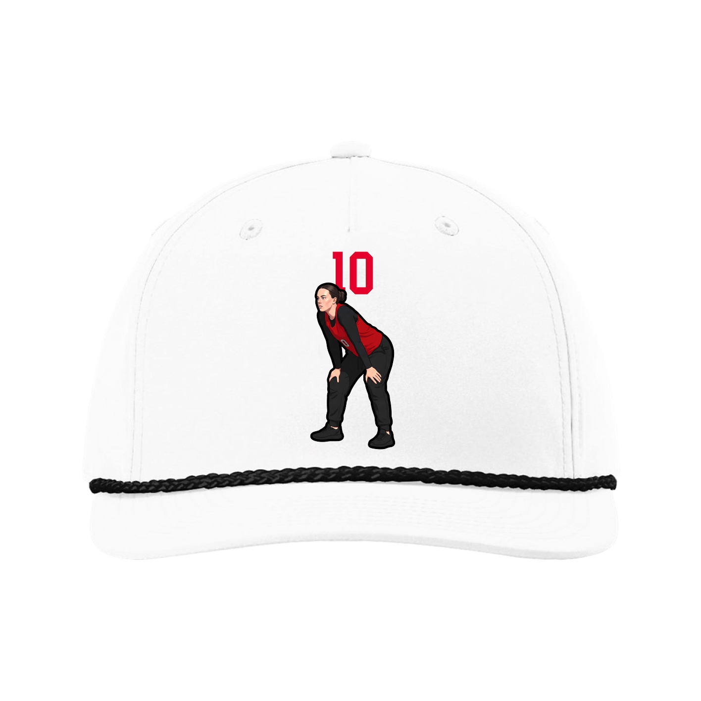Five-Panel Classic Rope Cap — Number Top in White