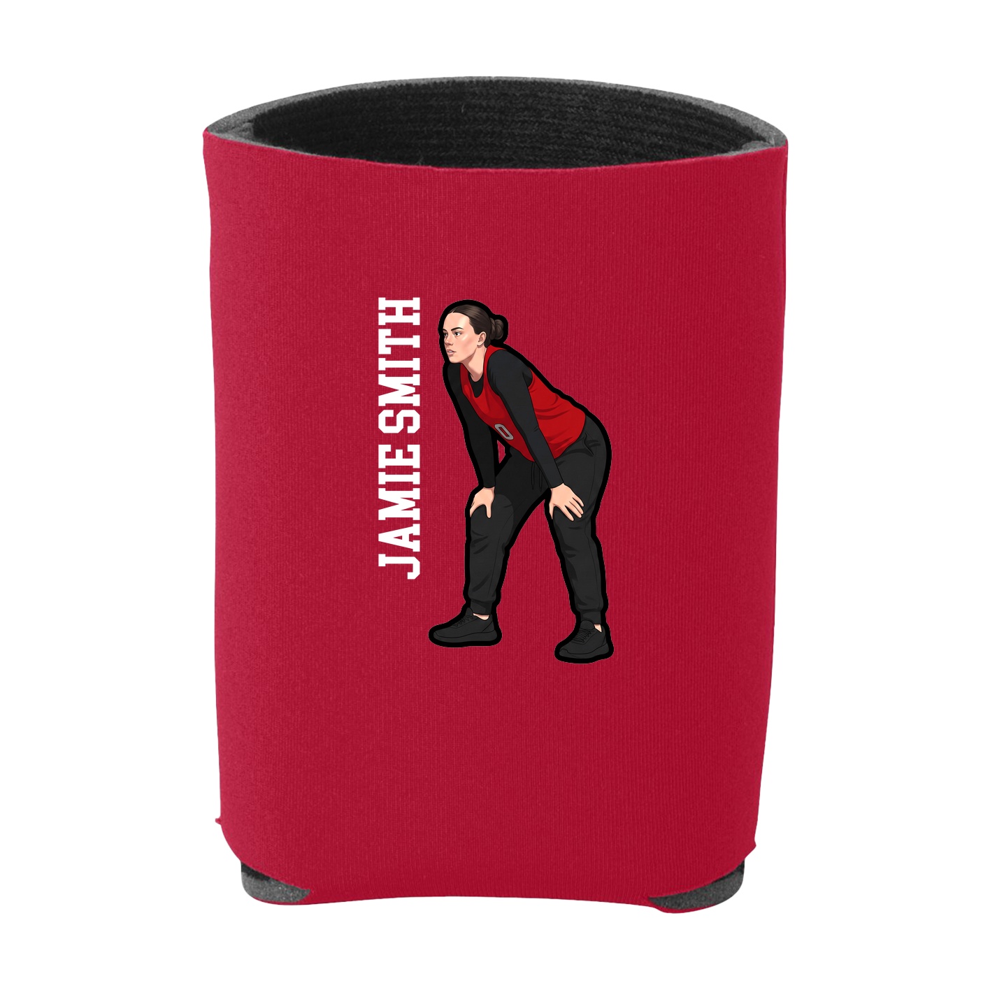 Can Holder — Name Vertical in Red
