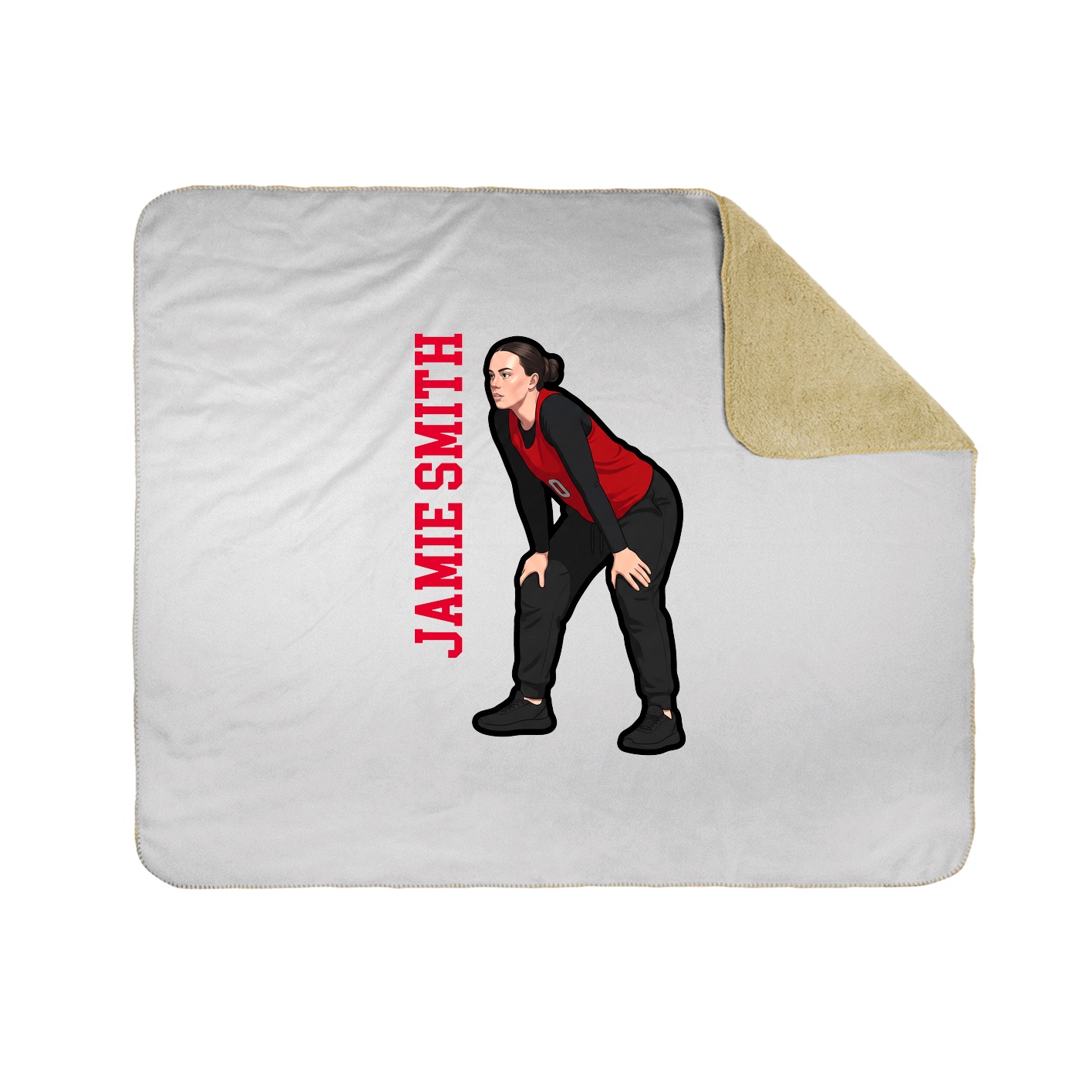 Throw Blanket — Name Vertical in White