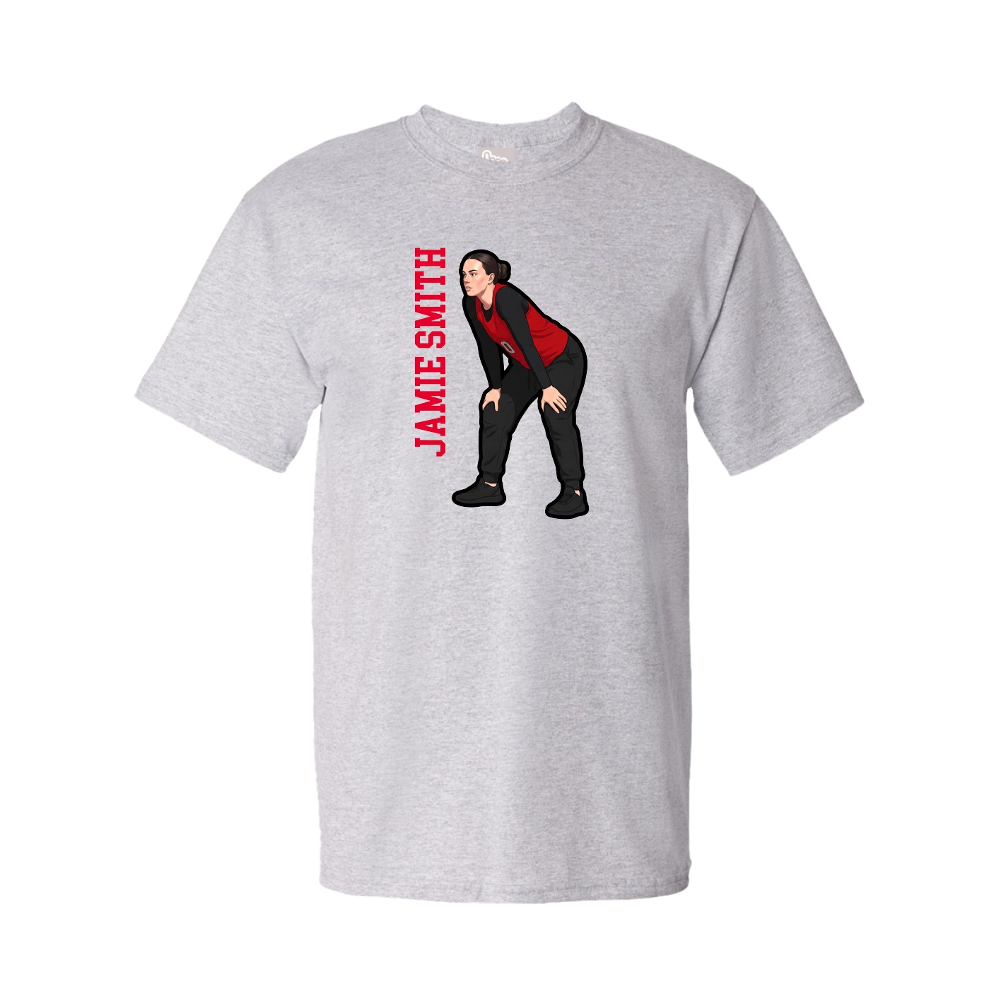 Youth Tee — Name Vertical in Grey